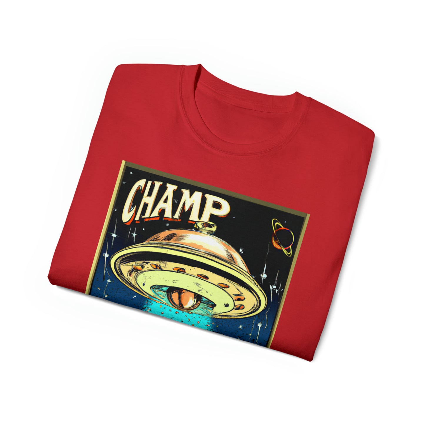 CHAMP UFO 4 - 1800's Style Comic Art - AI Art - Gildan Ultra Cotton Tee