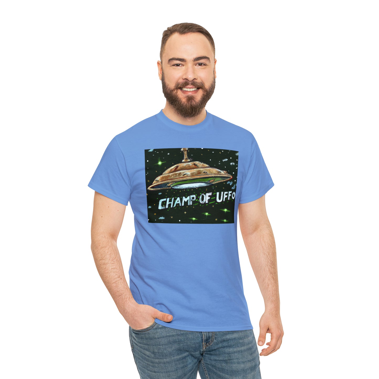 CHAMP OF UFFO (UFO 7) - Medeival Style Art - AI Art - Gildan Heavy Cotton Tee