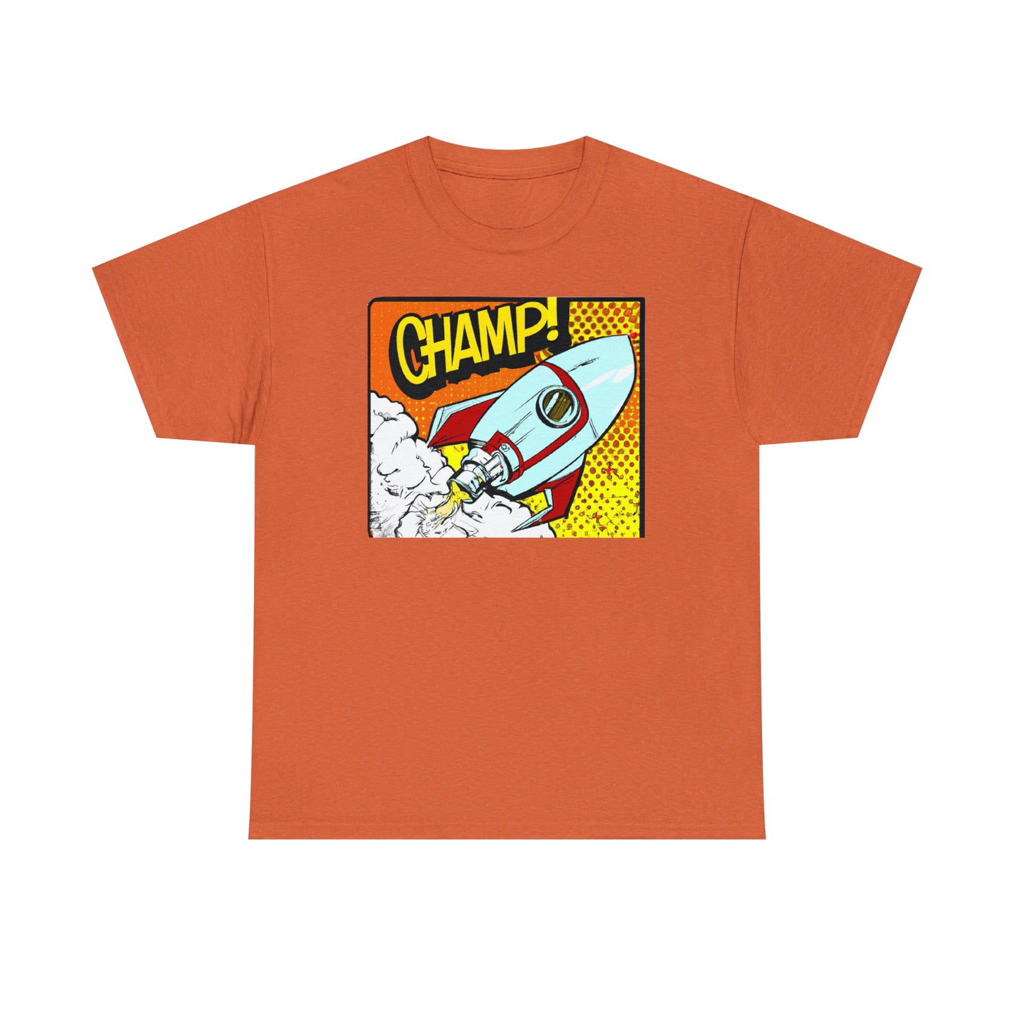 CHAMP! Spaceship 3 - 1950's Comic Book Style - AI Art - Gildan Heavy Cotton Tee