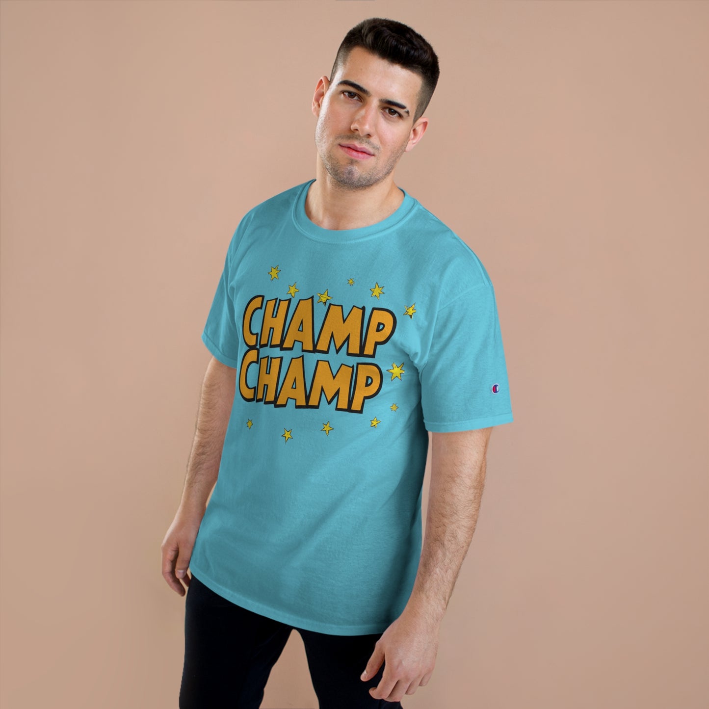 CHAMP-CHAMP Double Champ Logo 1920's Style Cartoon Art - AI Art - Champion T-Shirt