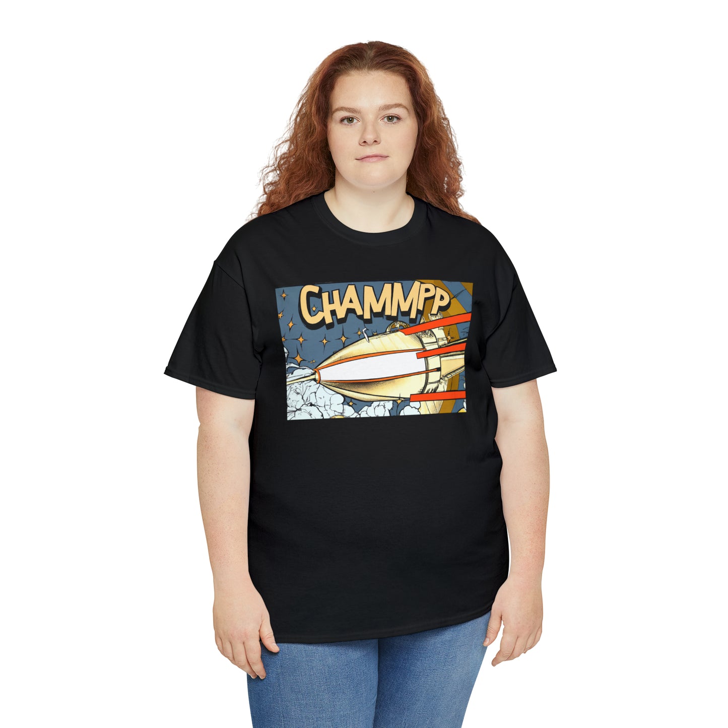 CHAMMPP Spaceship 2 - 1920's Style Comic - AI Art - Gildan Heavy Cotton Tee