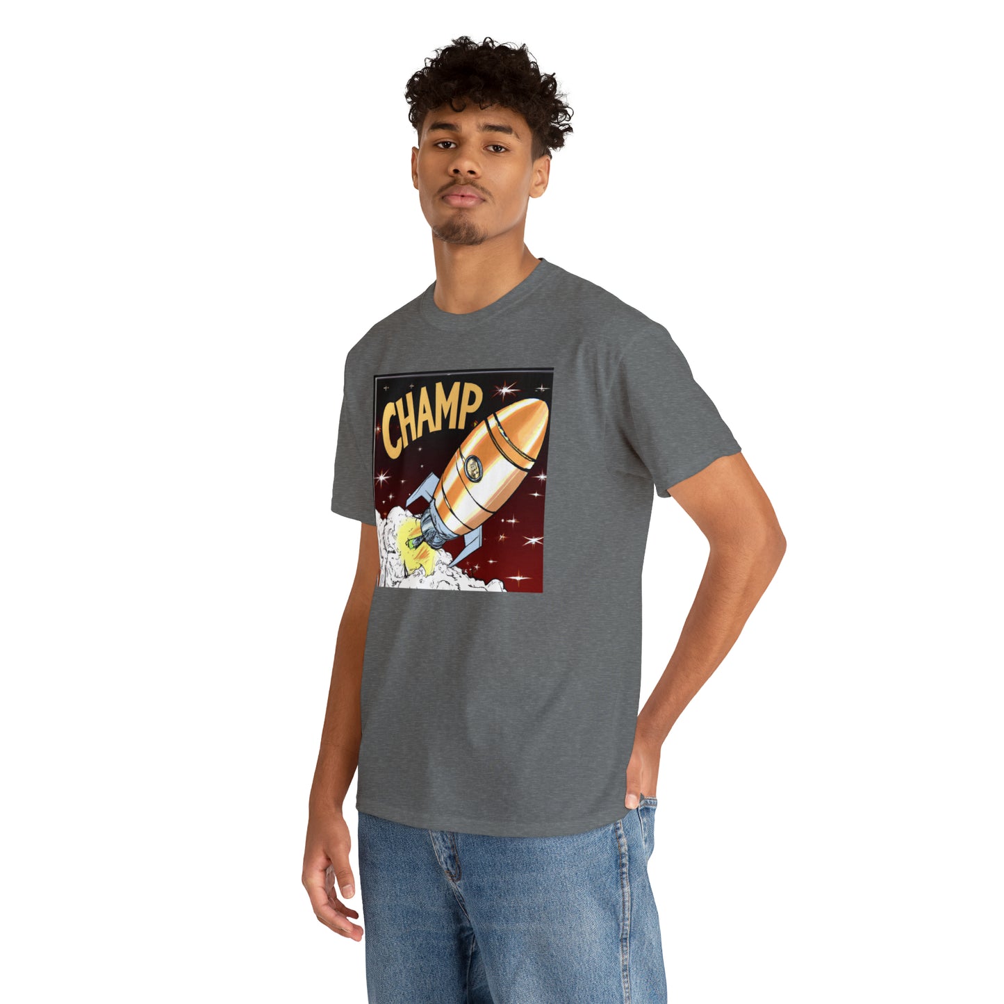 CHAMP Spaceship 12 - 1800's Style Comic Art - AI Art - Gildan Heavy Cotton Tee