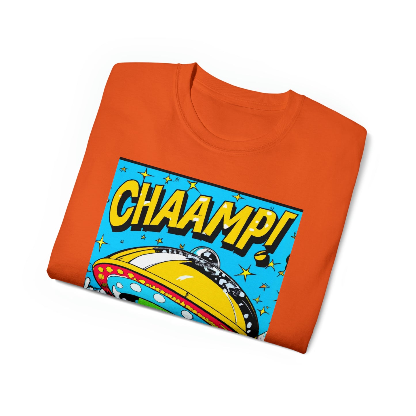 CHAAMP! UFO 24 - 1970's Style Comic Book Art - AI Art - Gildan Ultra Cotton Tee