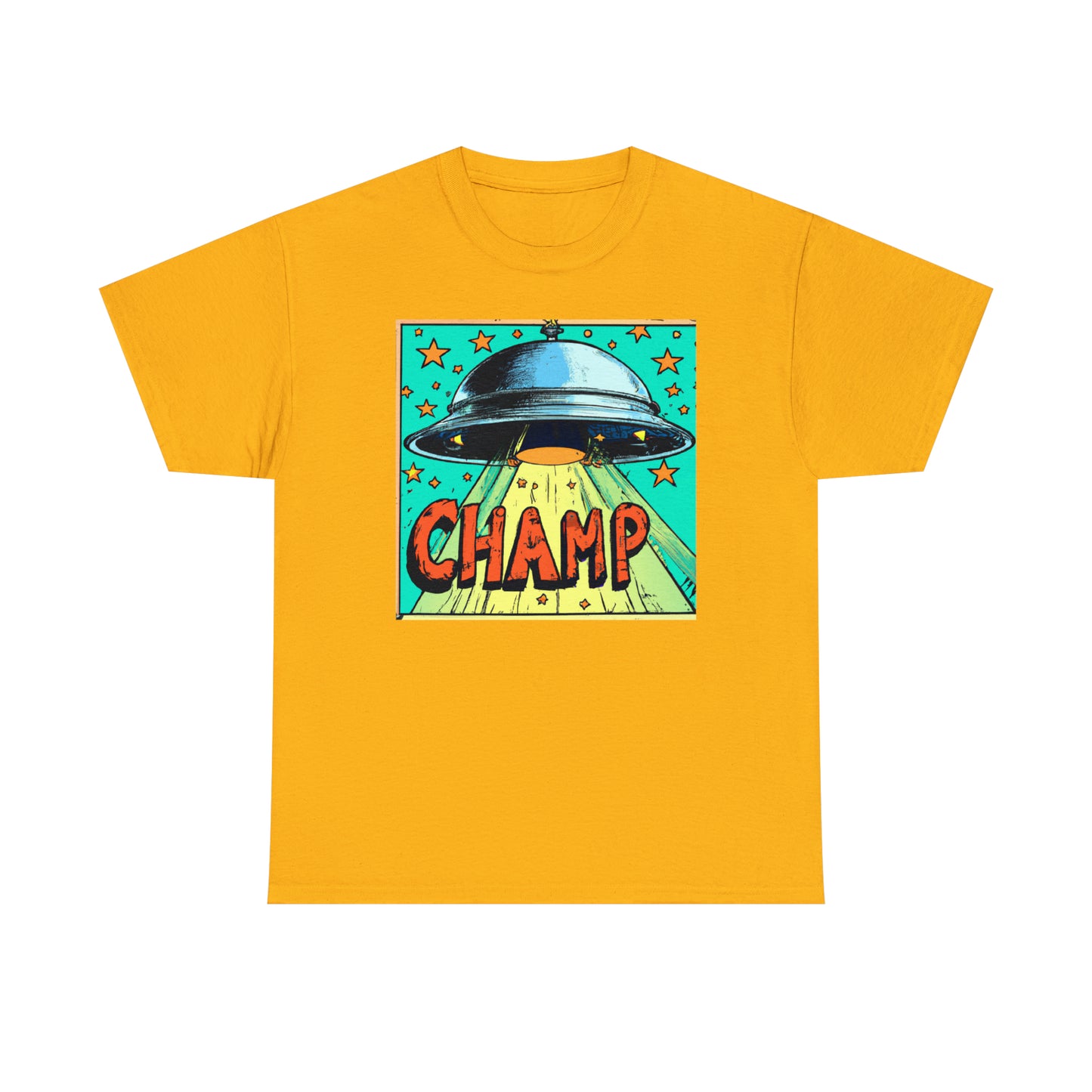 CHAMP UFO Logo 1 - AI Art - Gildan Heavy Cotton Tee