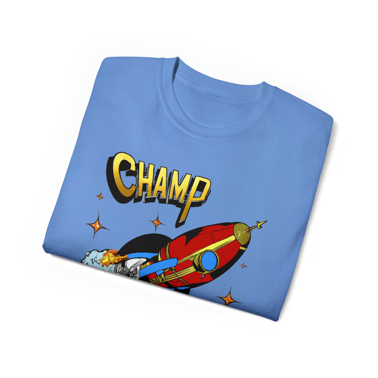 CHAMP Spaceship 11 - 1700's Style Comic Art - AI Art - Gildan Ultra Cotton Tee