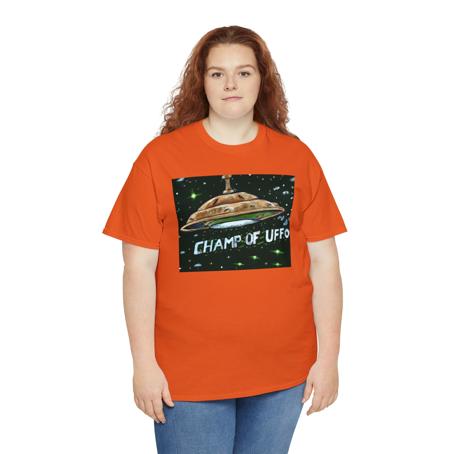 CHAMP OF UFFO (UFO 7) - Medeival Style Art - AI Art - Gildan Heavy Cotton Tee