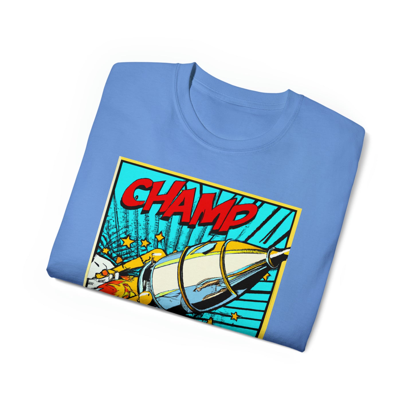 CHAMP Spaceship 6 - 1960's Style Comic Book Art - AI Art - Gildan Ultra Cotton Tee