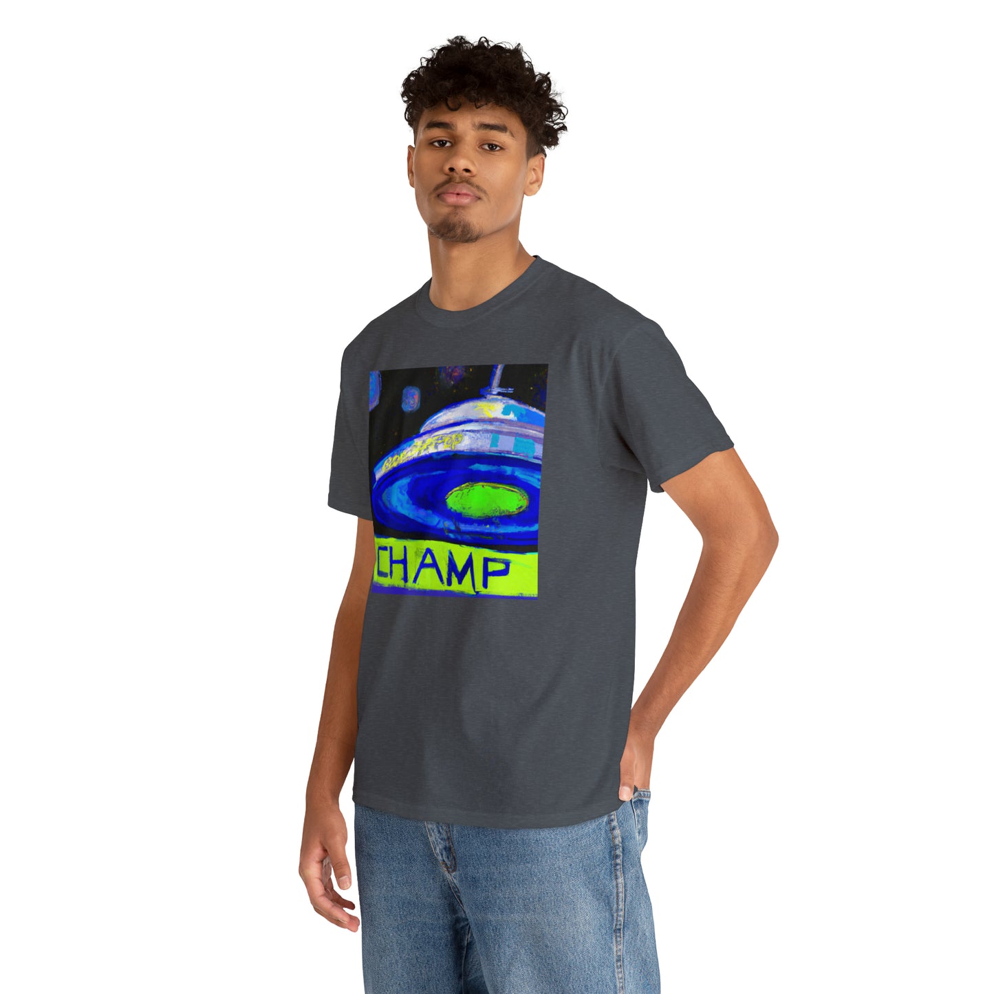 CHAMP UFO 12 - Post-Modern Style - AI Art - Gildan Heavy Cotton Tee