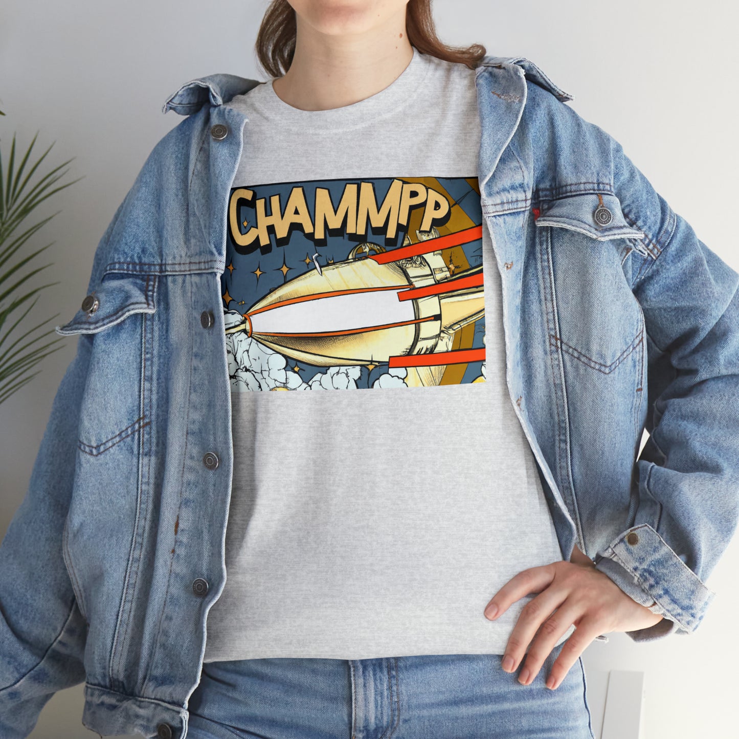 CHAMMPP Spaceship 2 - 1920's Style Comic - AI Art - Gildan Heavy Cotton Tee