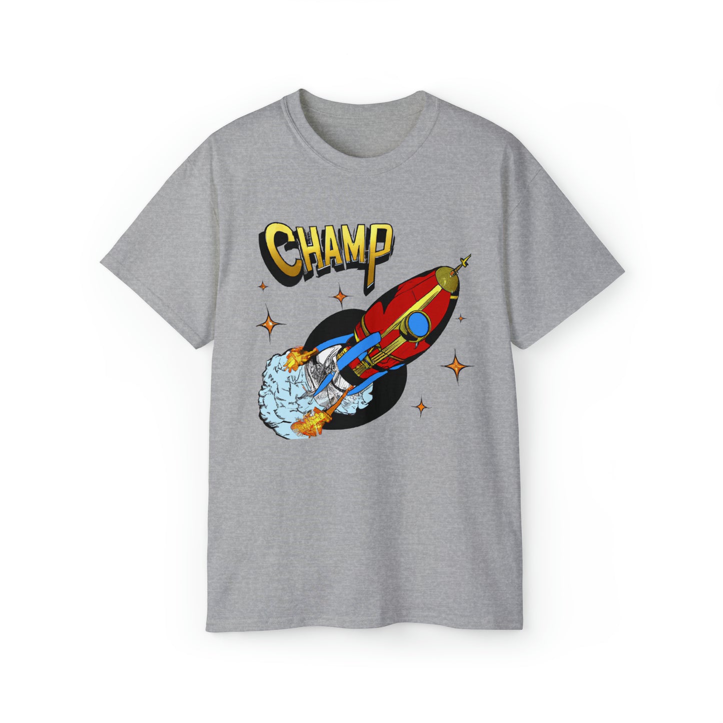 CHAMP Spaceship 11 - 1700's Style Comic Art - AI Art - Gildan Ultra Cotton Tee