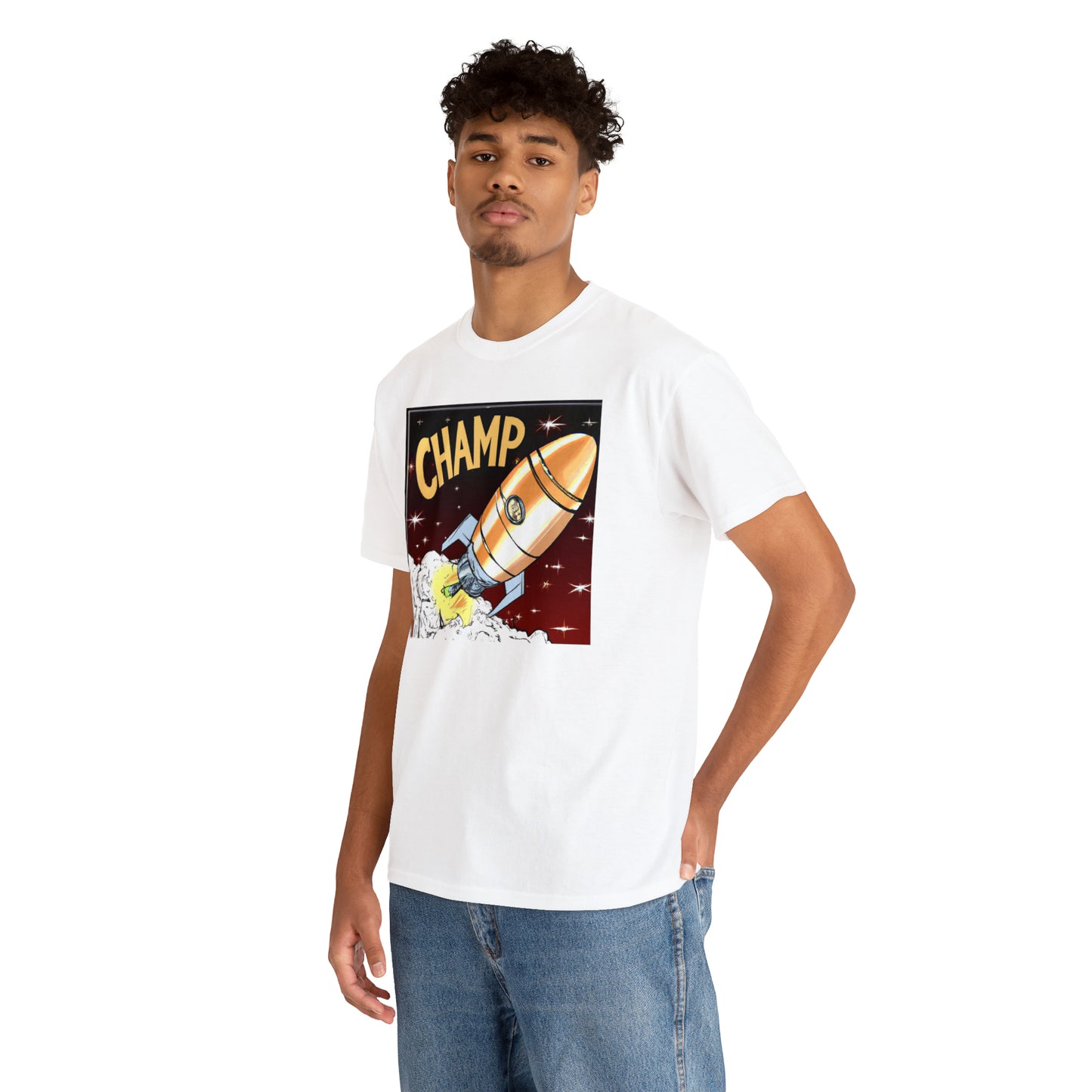 CHAMP Spaceship 12 - 1800's Style Comic Art - AI Art - Gildan Heavy Cotton Tee