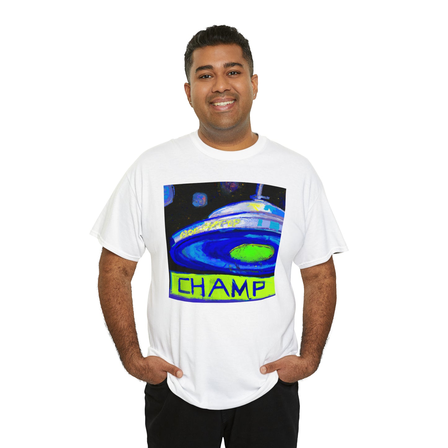 CHAMP UFO 12 - Post-Modern Style - AI Art - Gildan Heavy Cotton Tee