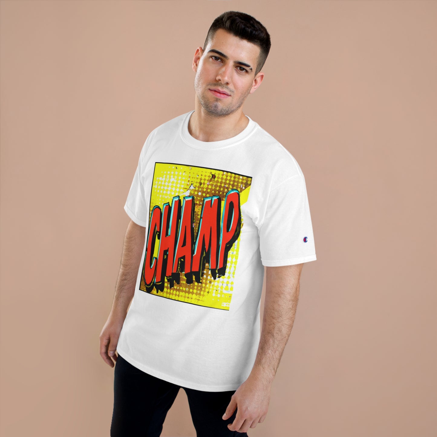 CHAMP Logo 1980's Comic Book Art Style - AI Art - Champion T-Shirt