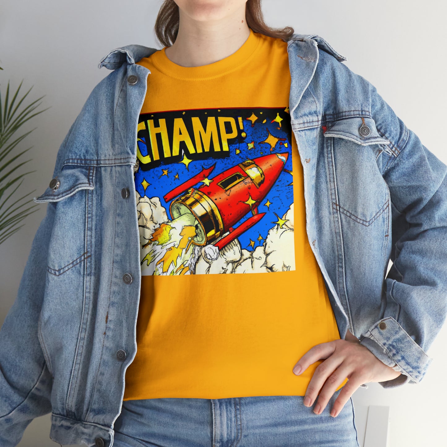 CHAMP! Spaceship 4 - 1700's Comic Style - AI Art - Gildan Heavy Cotton Tee