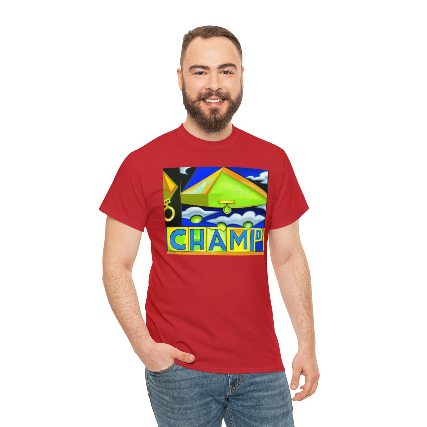 CHAMP UFO 11 - Cubist Style - AI Art - Gildan Heavy Cotton Tee