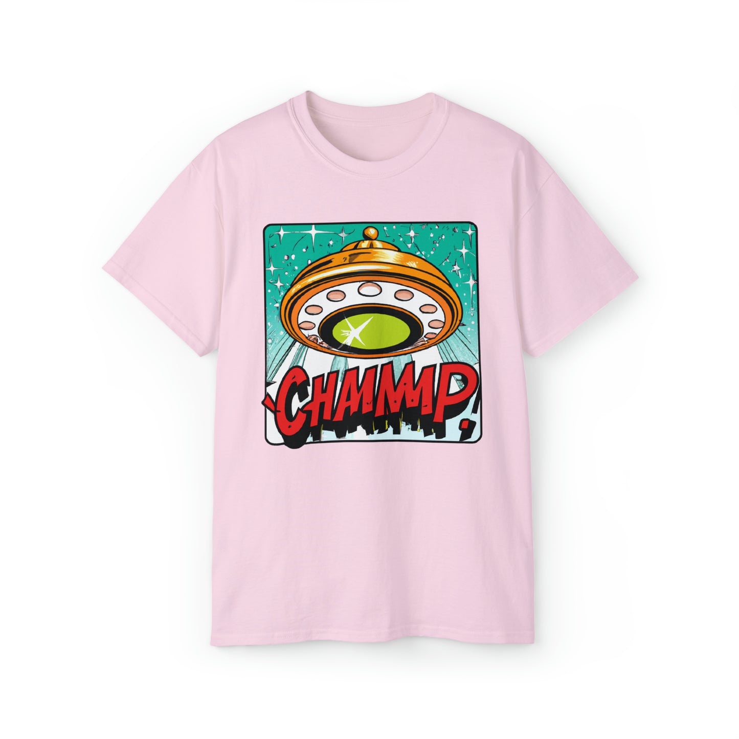 CHAMMMP. UFO 19 - 1950's Style Comic Book Art - AI Art - Gildan Ultra Cotton Tee