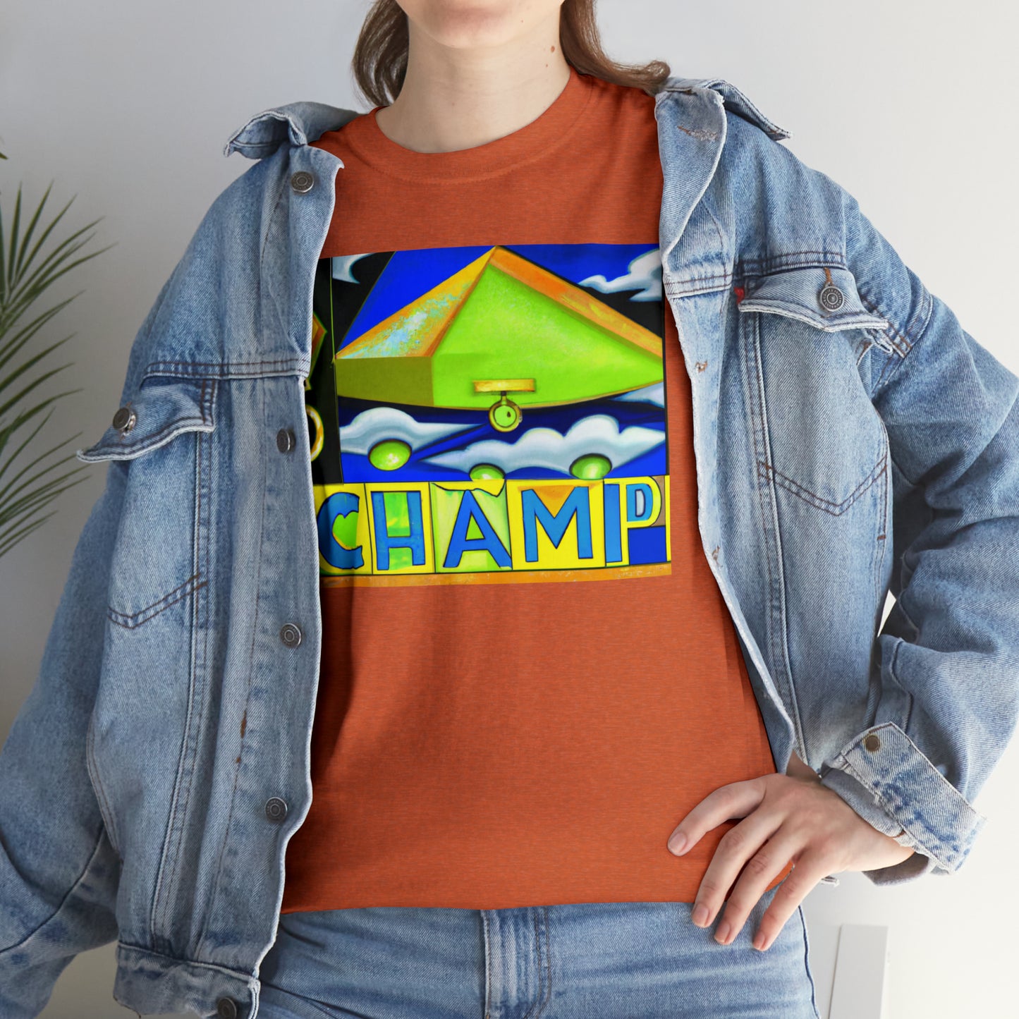 CHAMP UFO 11 - Cubist Style - AI Art - Gildan Heavy Cotton Tee