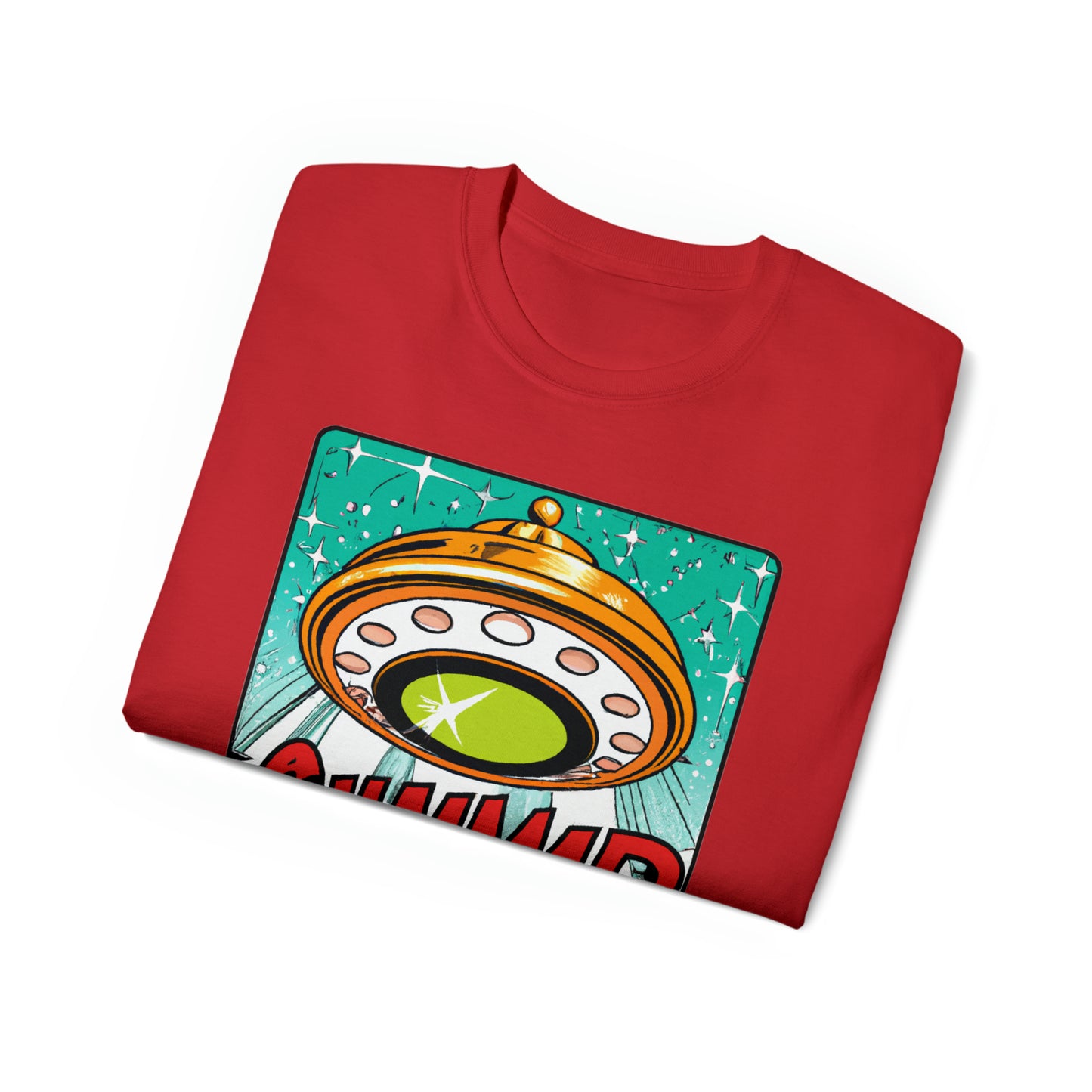 CHAMMMP. UFO 19 - 1950's Style Comic Book Art - AI Art - Gildan Ultra Cotton Tee