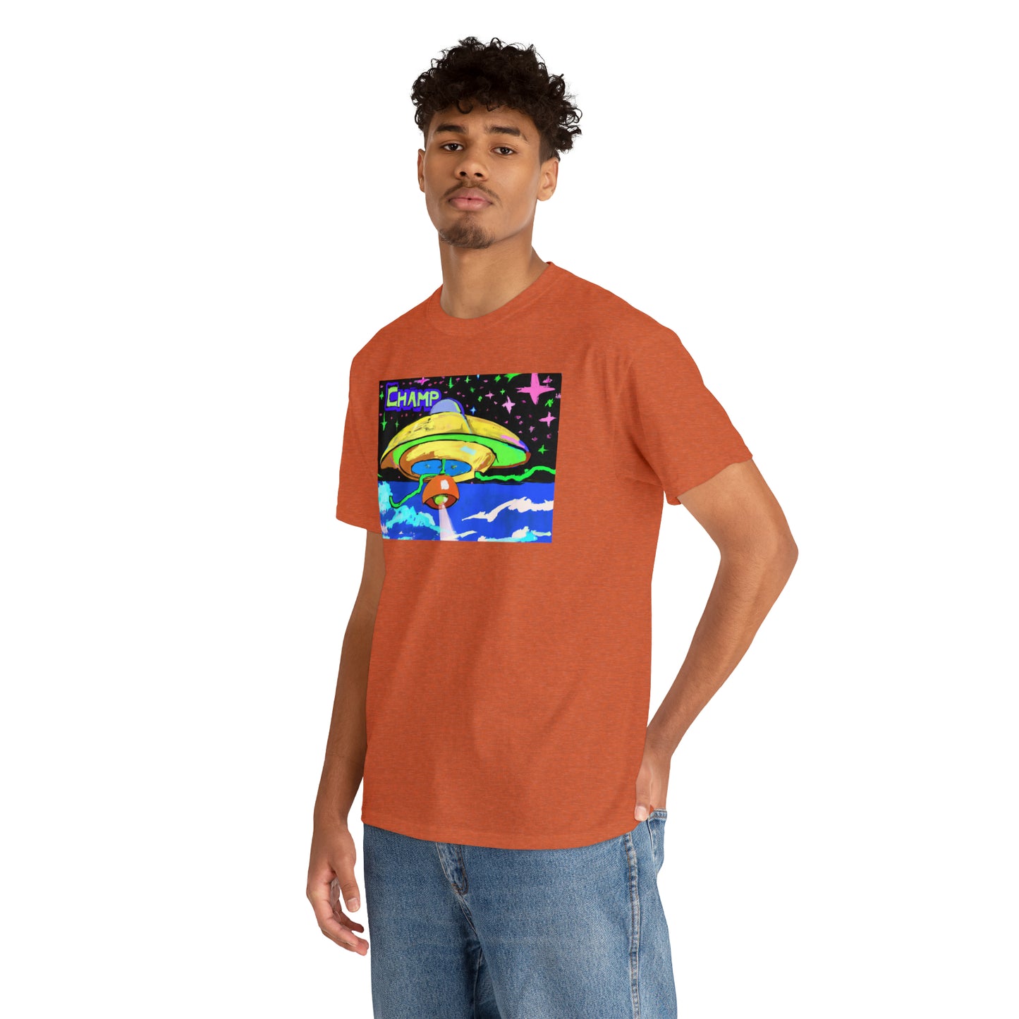 CHAMP UFO 15 - Post-Modern Style - AI Art - Gildan Heavy Cotton Tee