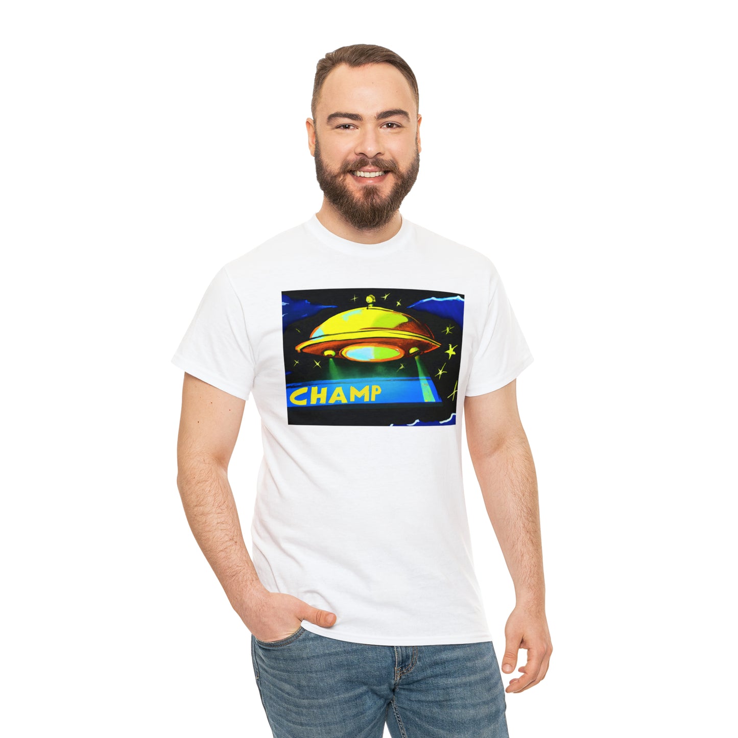 CHAMP UFO 14 - Post-Modern Style - AI Art - Gildan Heavy Cotton Tee