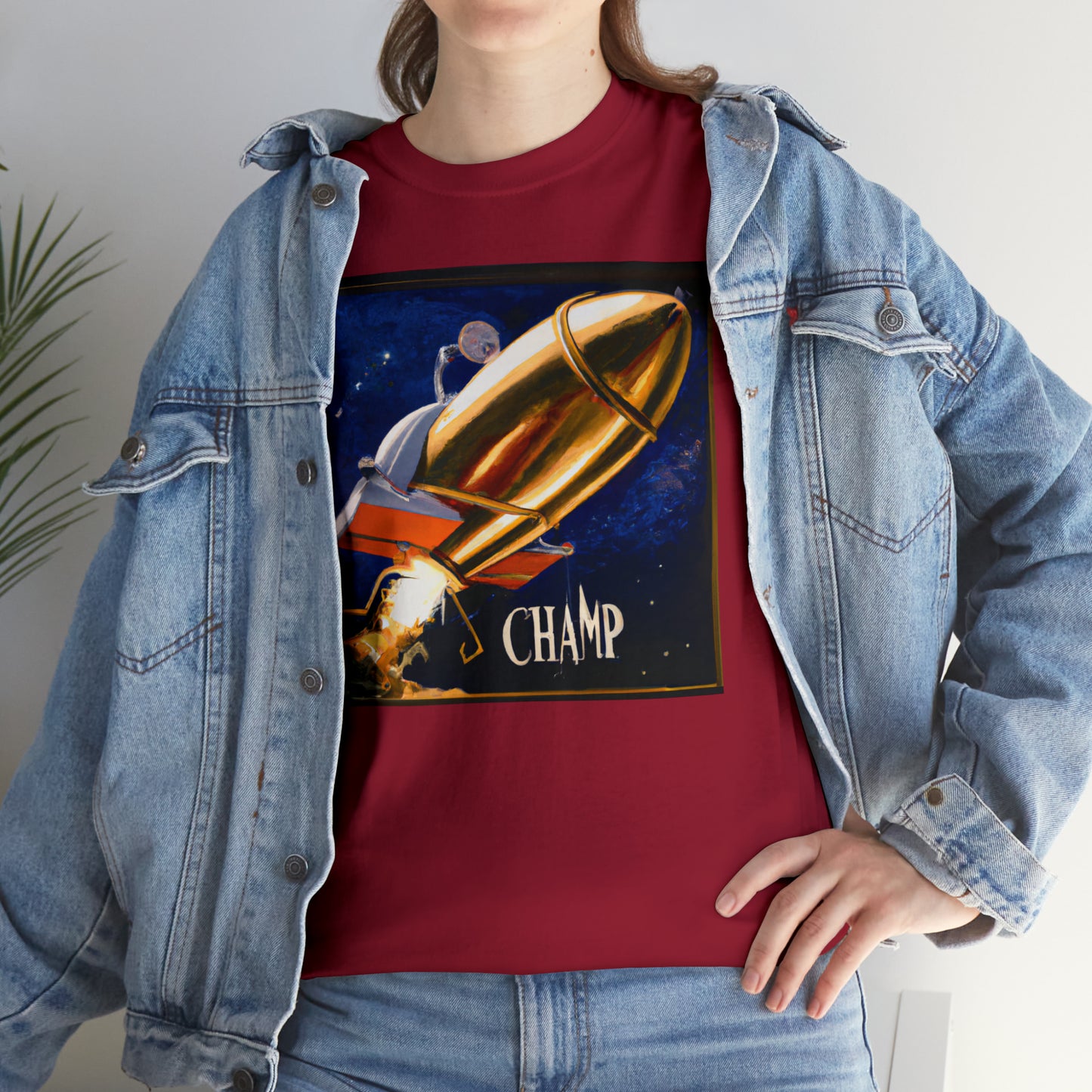 CHAMP Spaceship 9 - Renaissance Style - AI Art - Gildan Heavy Cotton Tee