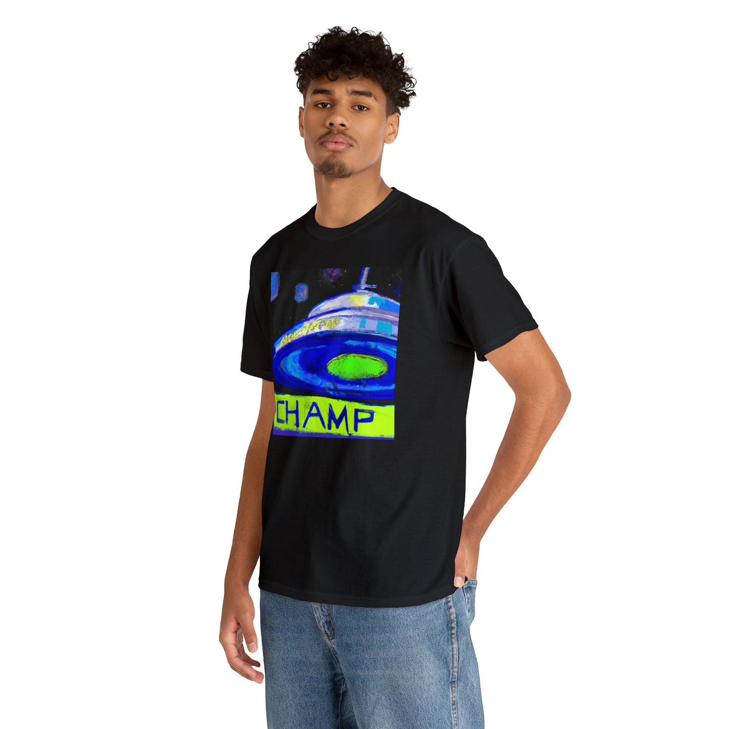 CHAMP UFO 12 - Post-Modern Style - AI Art - Gildan Heavy Cotton Tee