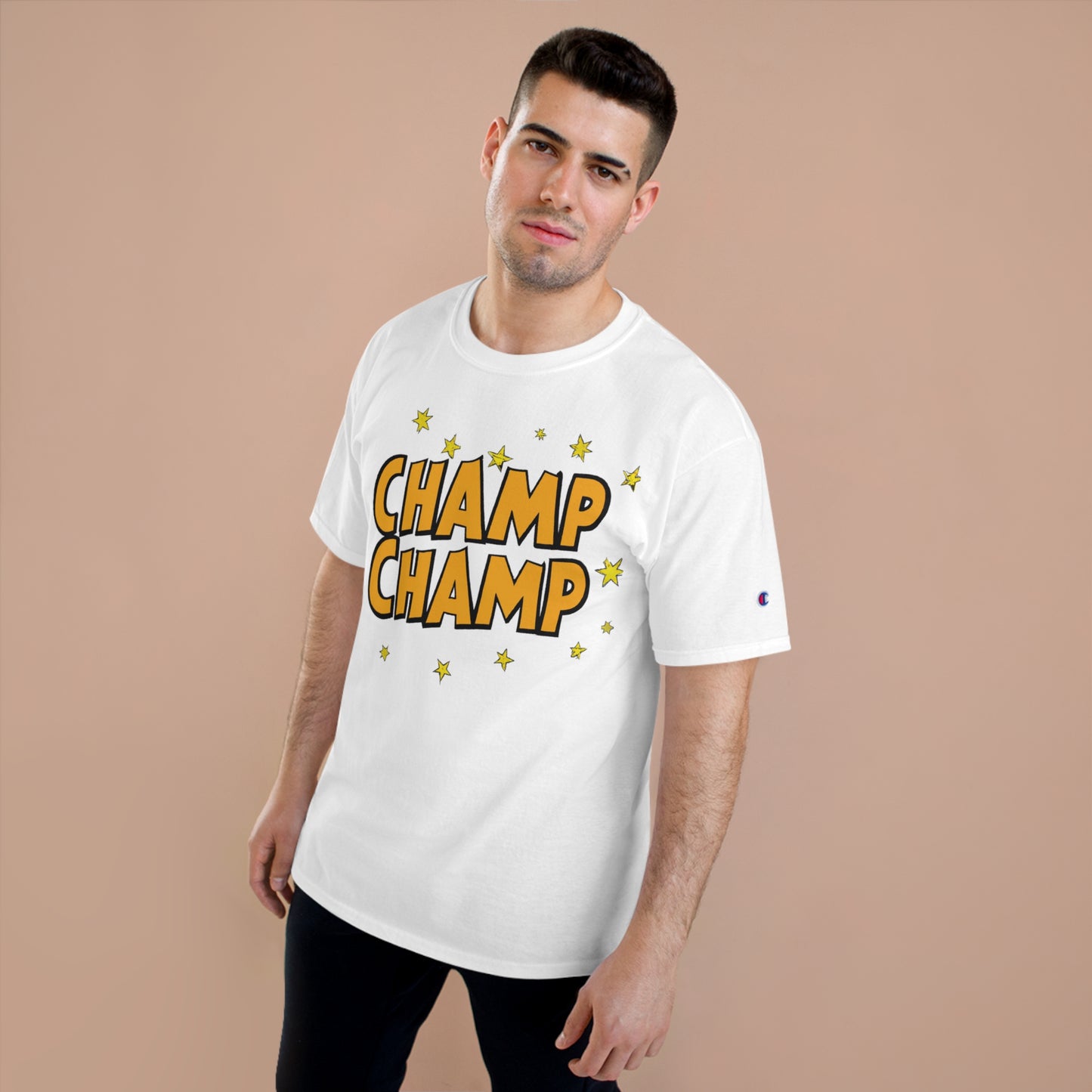 CHAMP-CHAMP Double Champ Logo 1920's Style Cartoon Art - AI Art - Champion T-Shirt