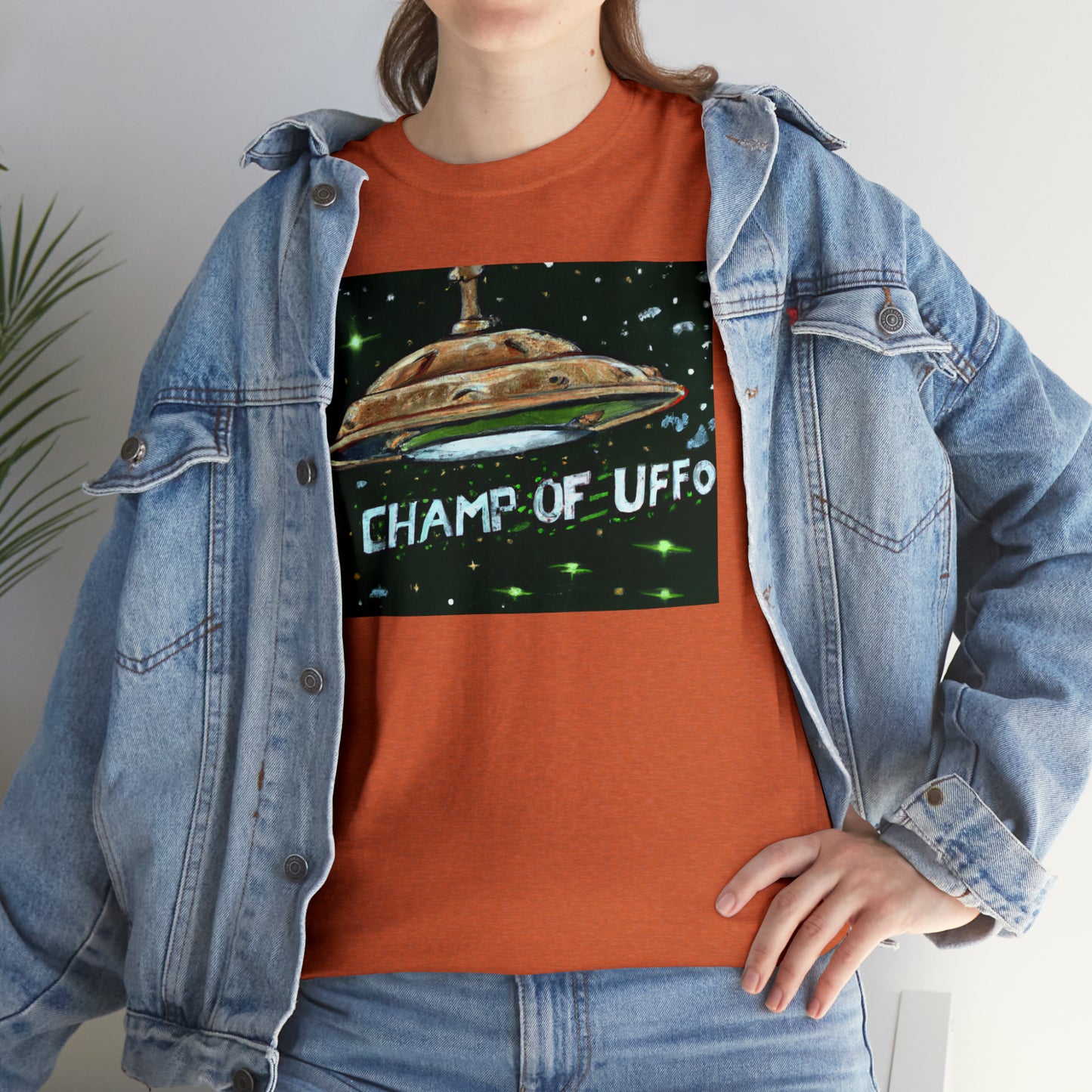 CHAMP OF UFFO (UFO 7) - Medeival Style Art - AI Art - Gildan Heavy Cotton Tee