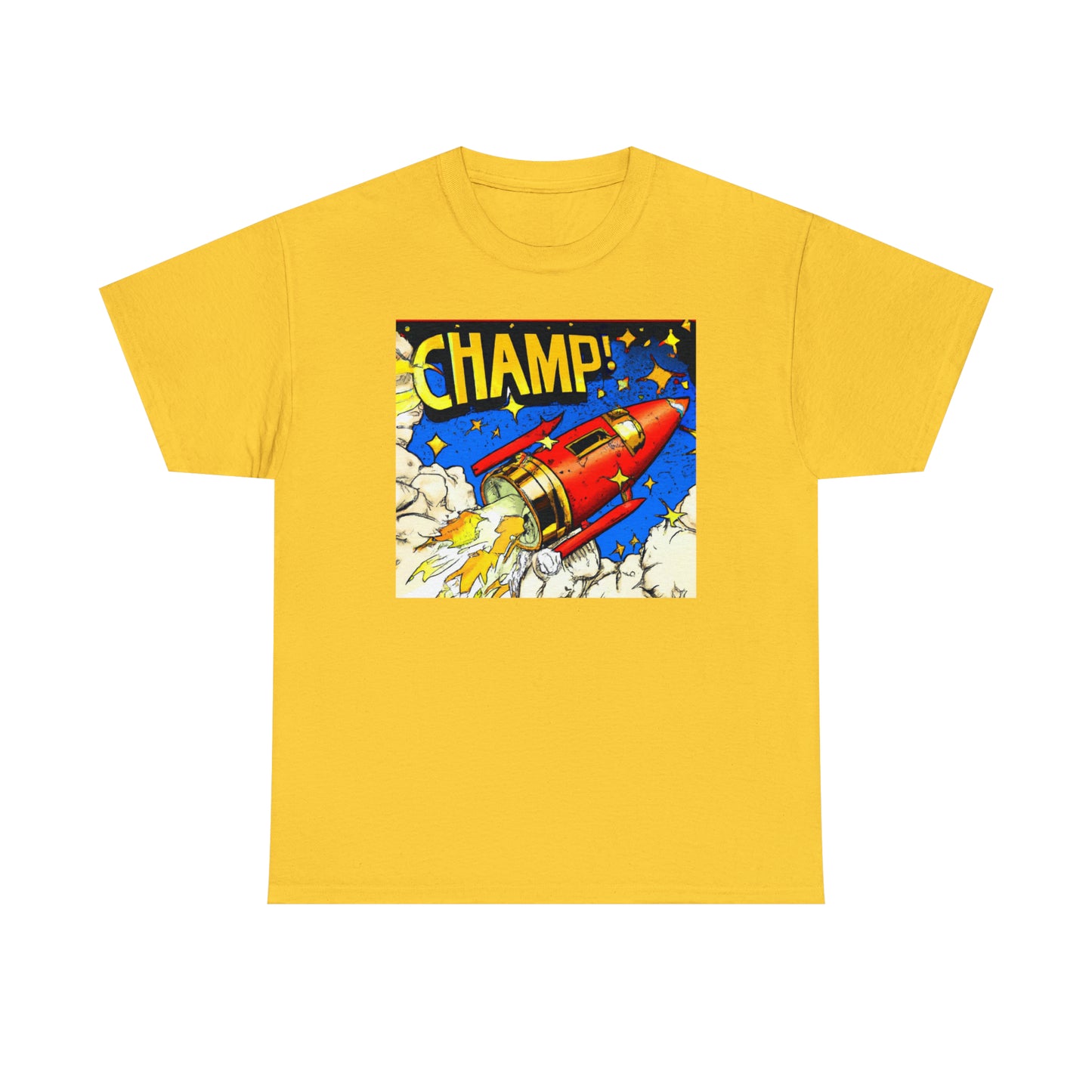 CHAMP! Spaceship 4 - 1700's Comic Style - AI Art - Gildan Heavy Cotton Tee