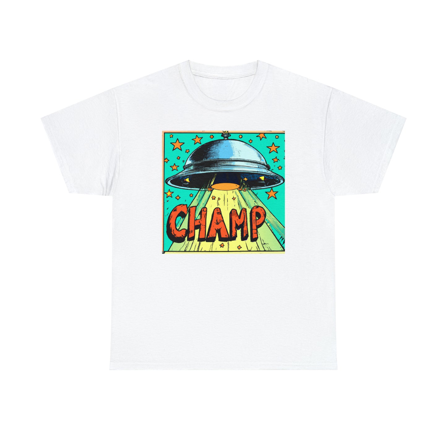 CHAMP UFO Logo 1 - AI Art - Gildan Heavy Cotton Tee