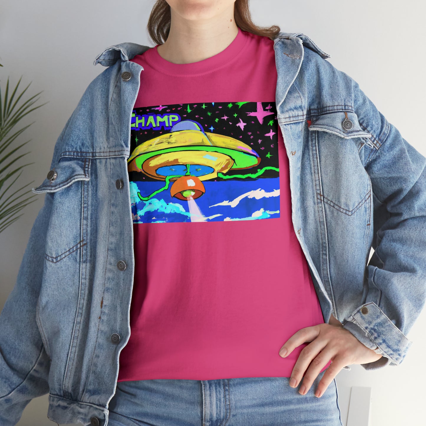 CHAMP UFO 15 - Post-Modern Style - AI Art - Gildan Heavy Cotton Tee