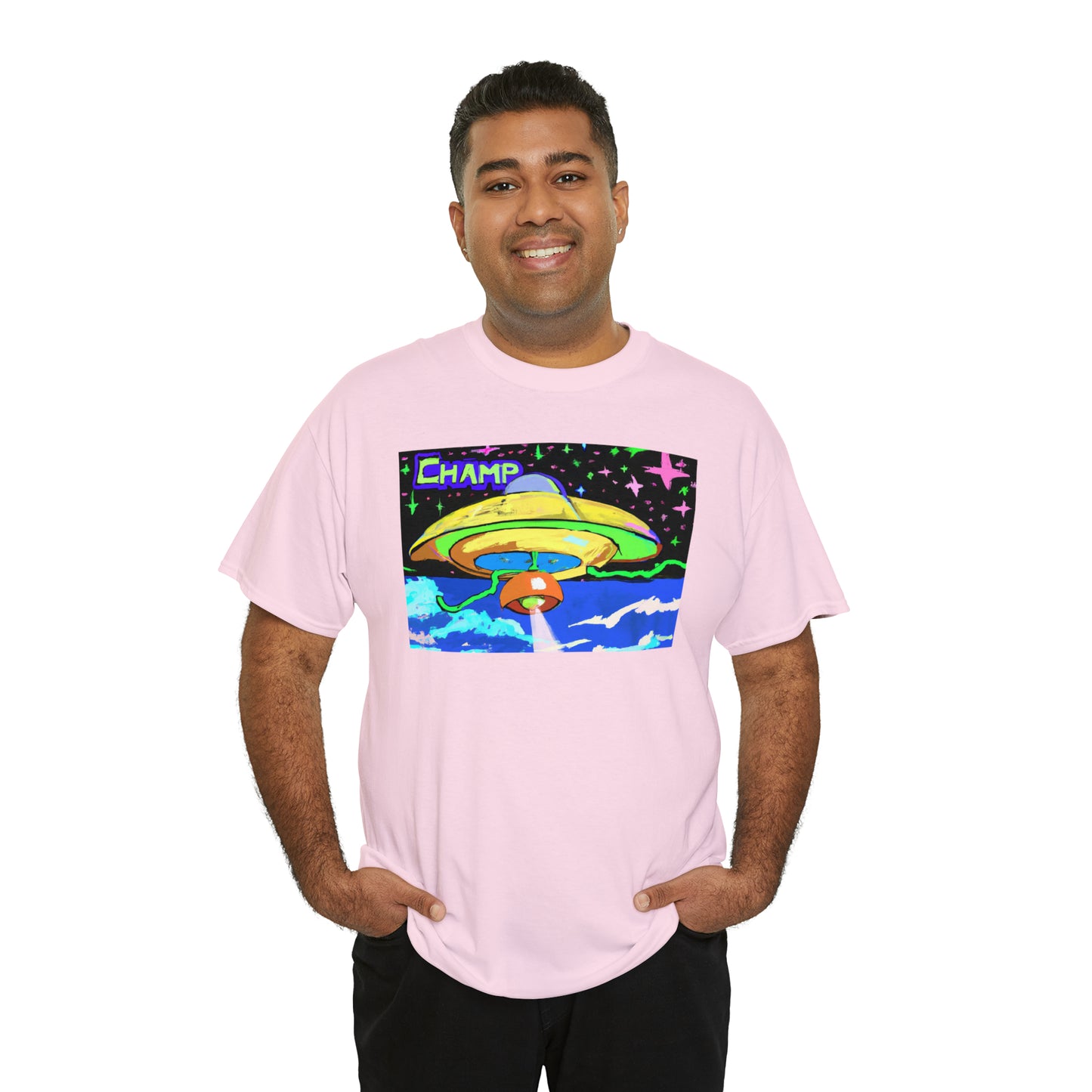 CHAMP UFO 15 - Post-Modern Style - AI Art - Gildan Heavy Cotton Tee