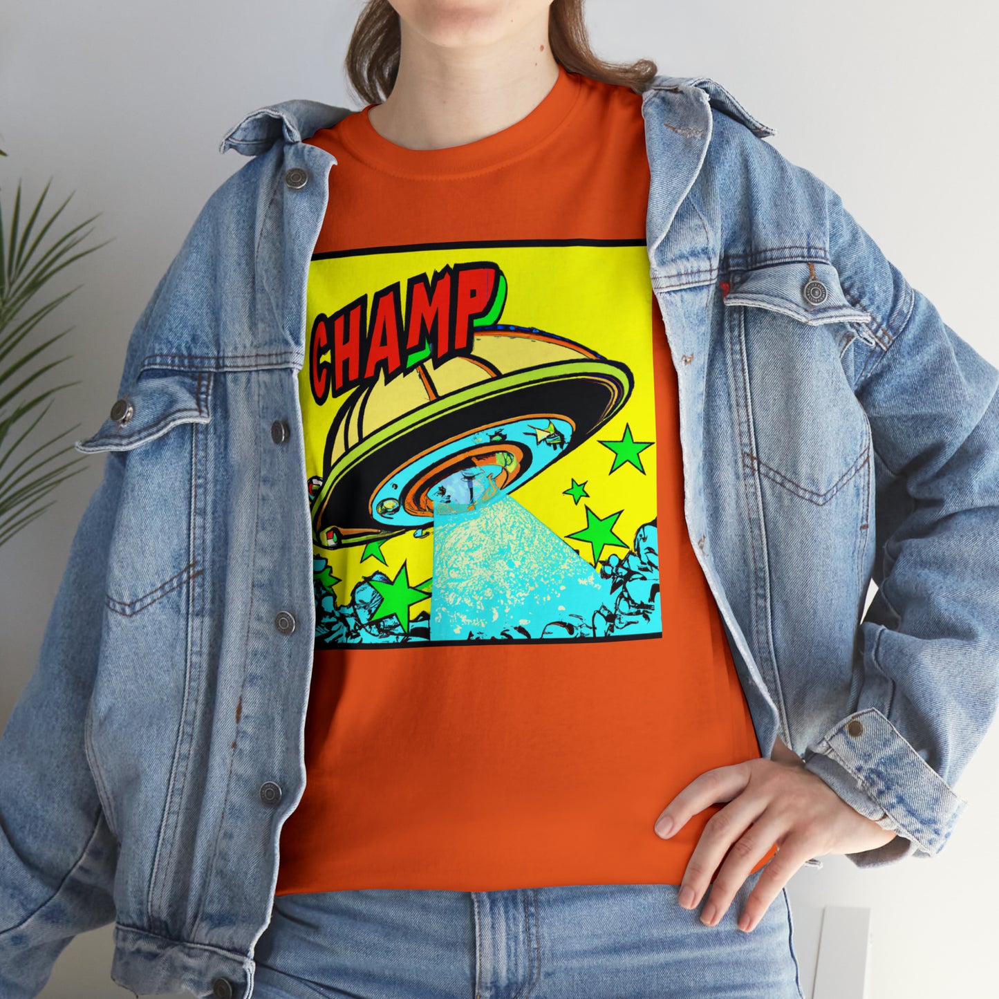 CHAMP UFO 18 - 1600's Style Comic Art - AI Art - Gildan Heavy Cotton Tee