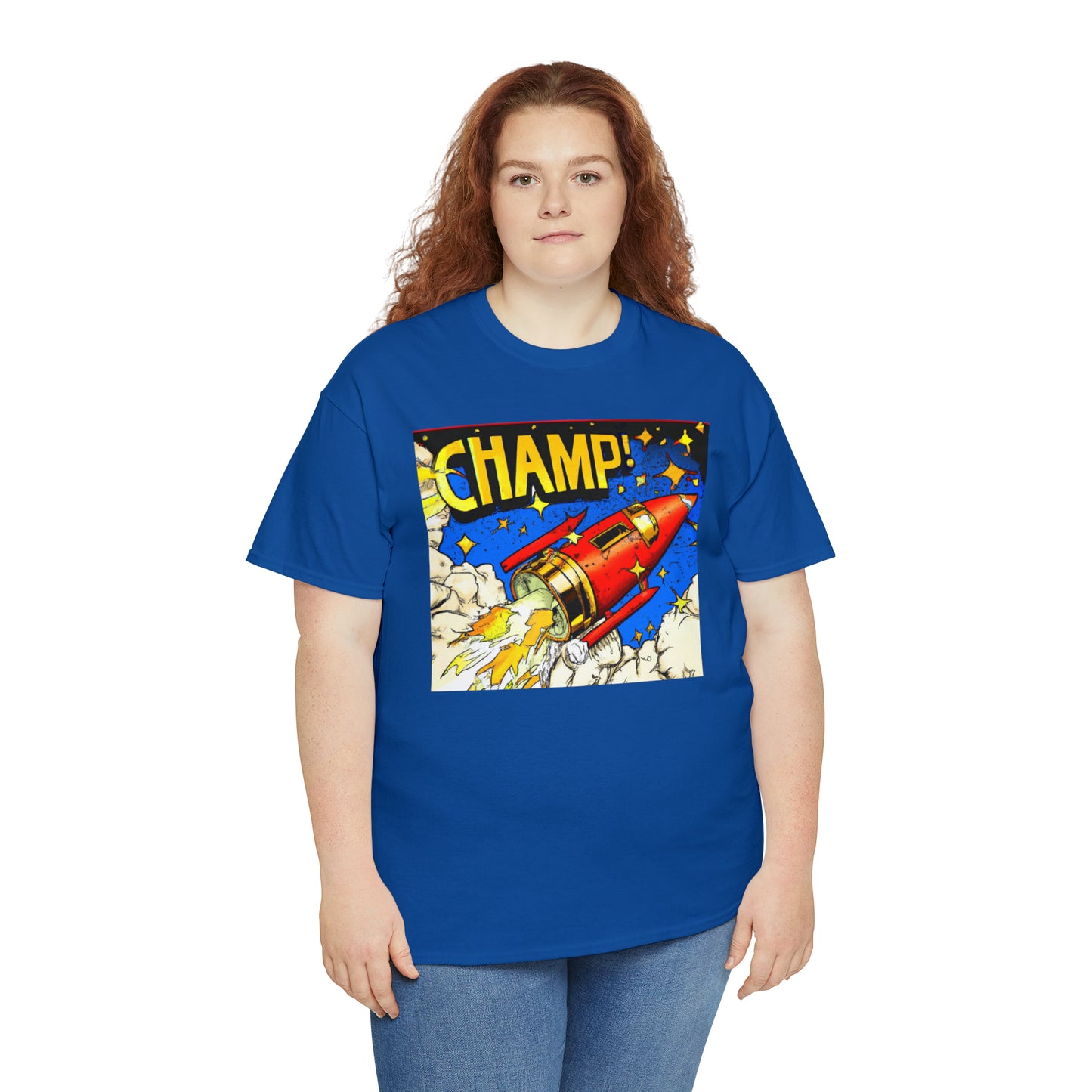 CHAMP! Spaceship 4 - 1700's Comic Style - AI Art - Gildan Heavy Cotton Tee