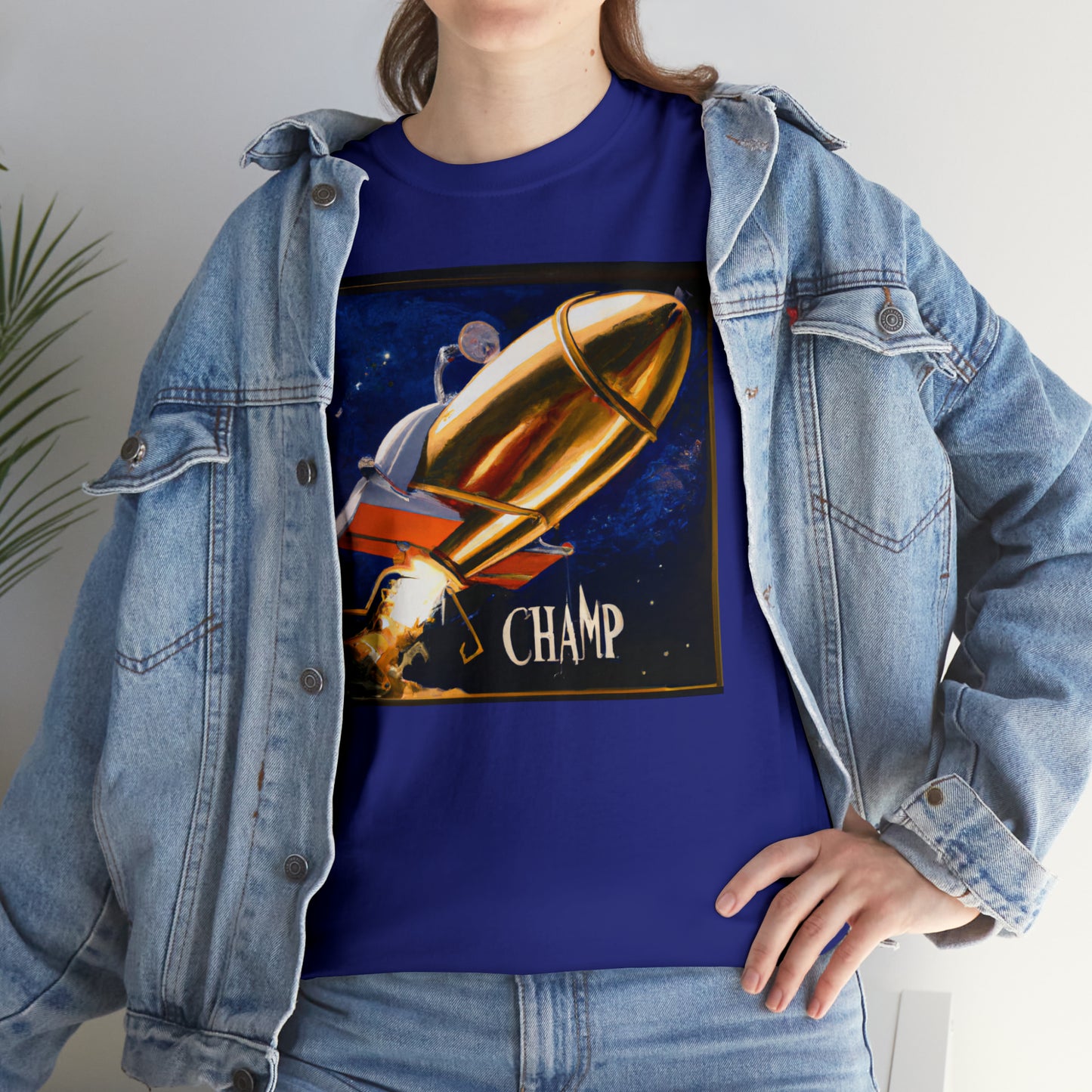 CHAMP Spaceship 9 - Renaissance Style - AI Art - Gildan Heavy Cotton Tee