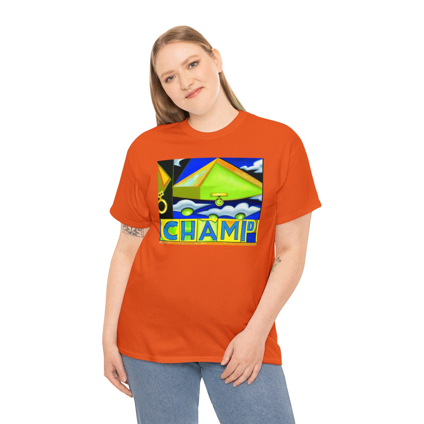 CHAMP UFO 11 - Cubist Style - AI Art - Gildan Heavy Cotton Tee