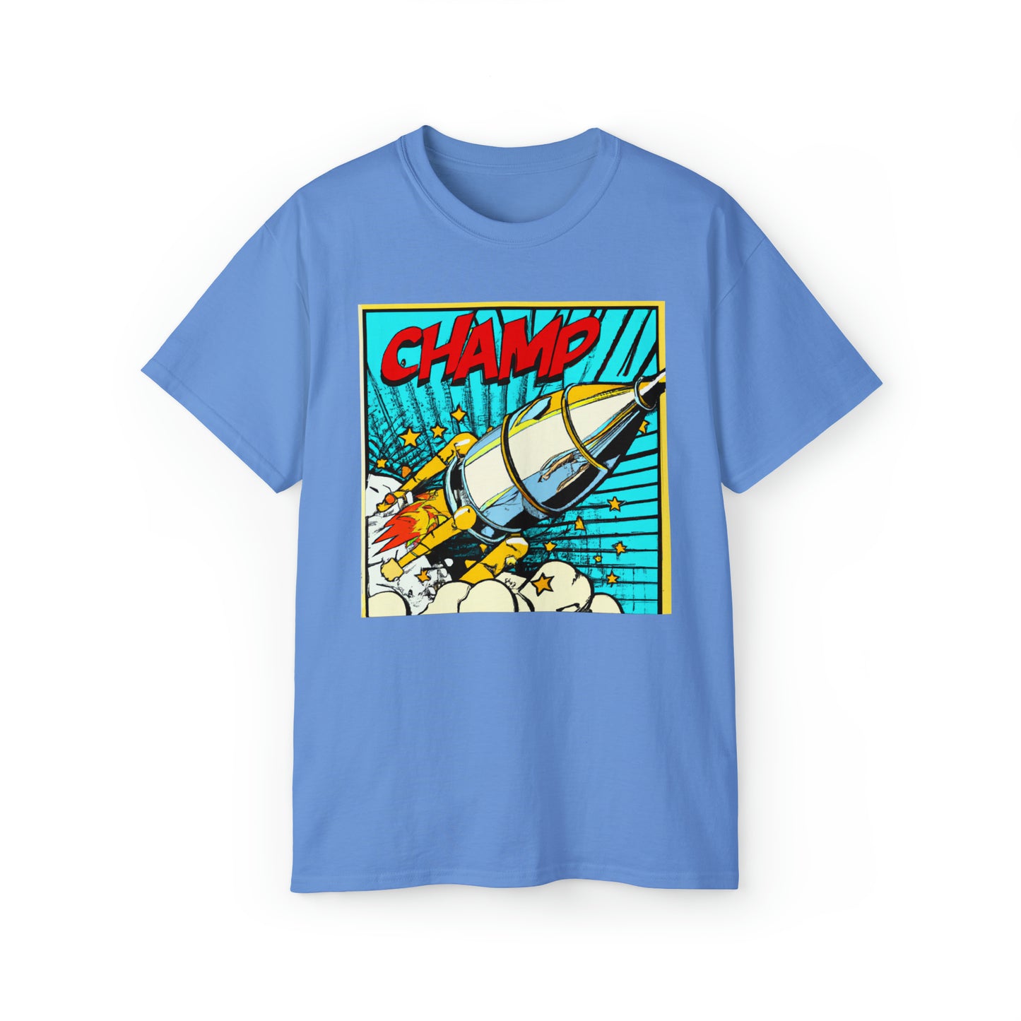 CHAMP Spaceship 6 - 1960's Style Comic Book Art - AI Art - Gildan Ultra Cotton Tee