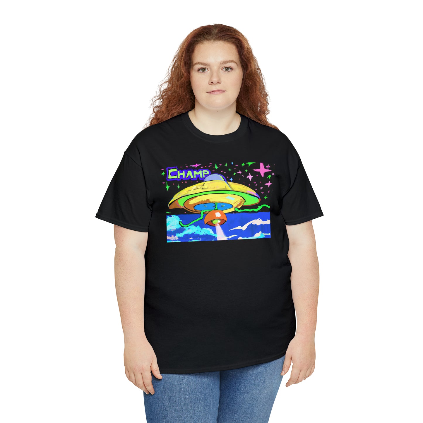 CHAMP UFO 15 - Post-Modern Style - AI Art - Gildan Heavy Cotton Tee