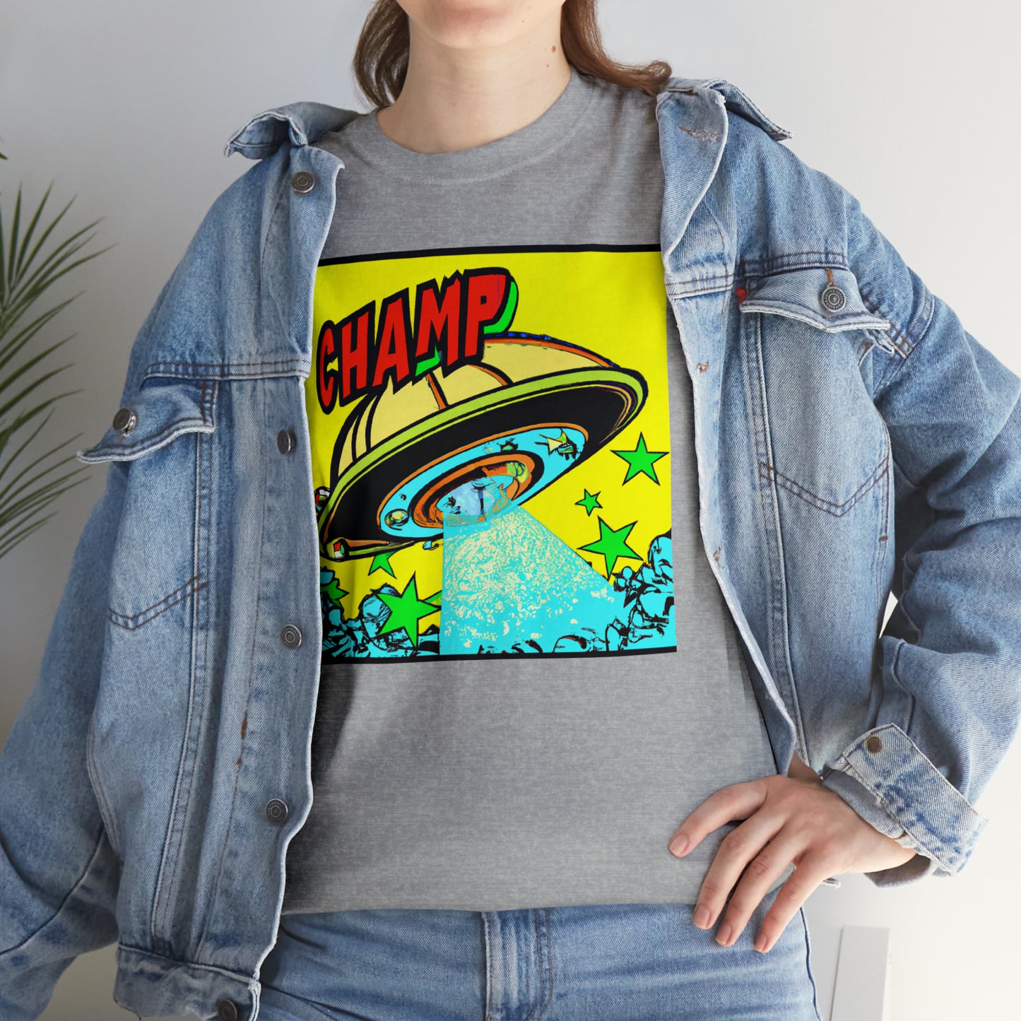 CHAMP UFO 18 - 1600's Style Comic Art - AI Art - Gildan Heavy Cotton Tee