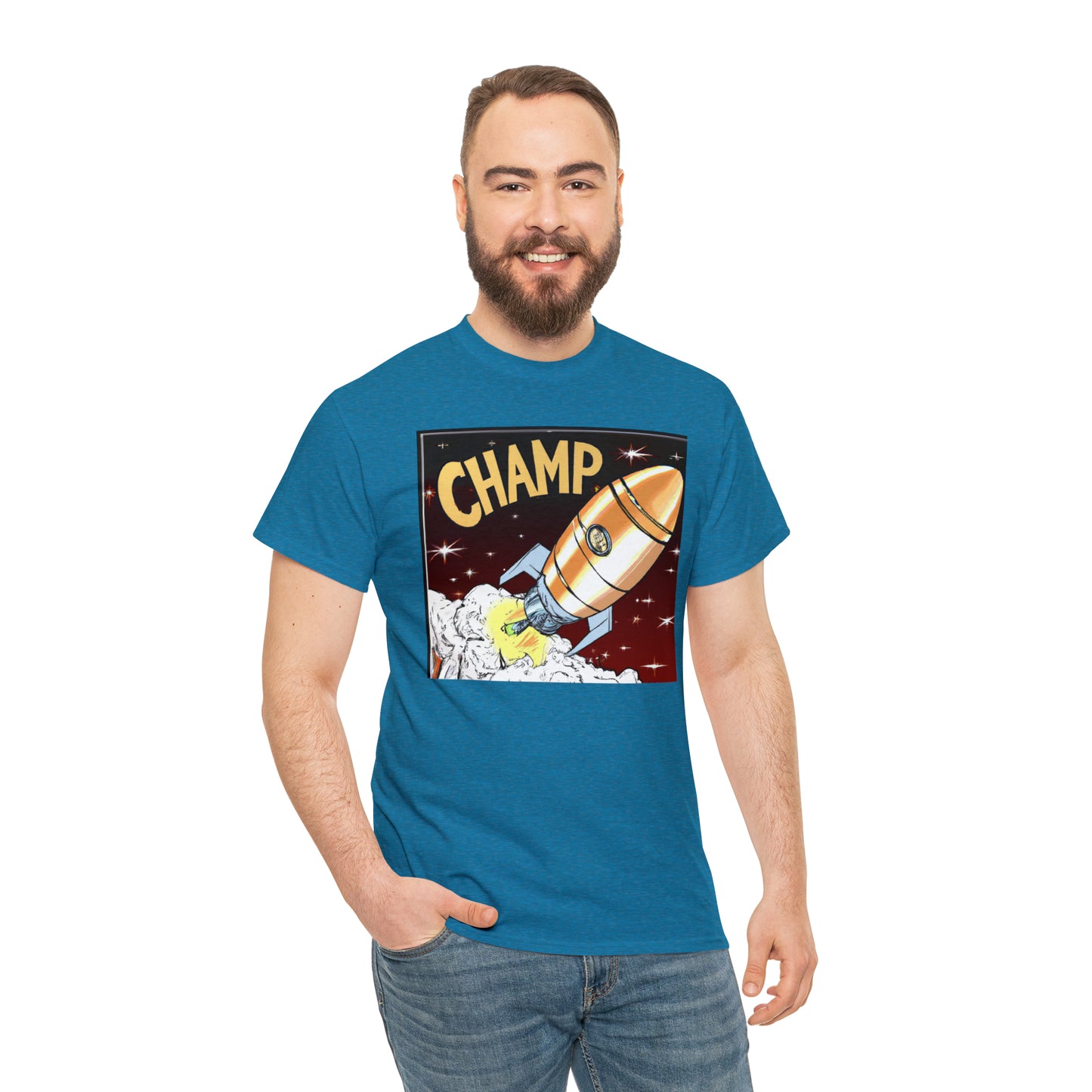 CHAMP Spaceship 12 - 1800's Style Comic Art - AI Art - Gildan Heavy Cotton Tee