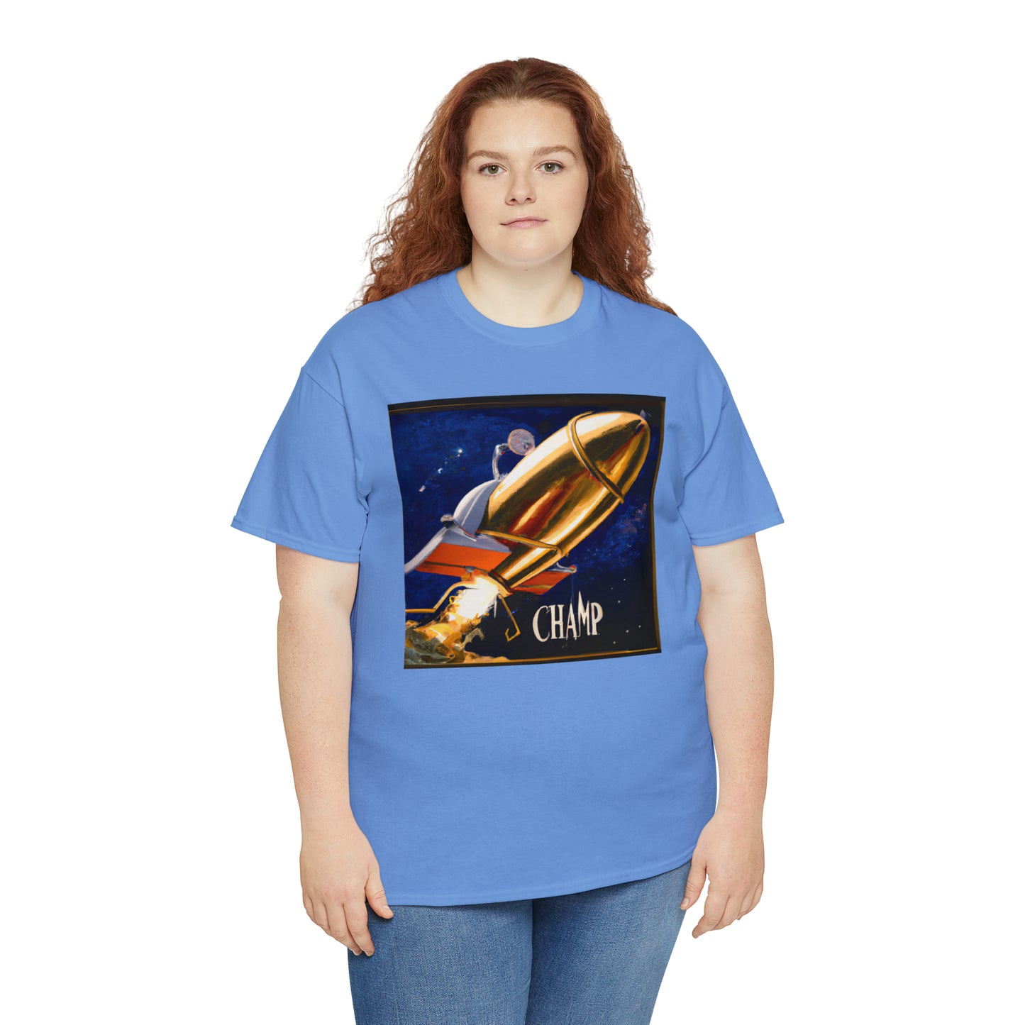 CHAMP Spaceship 9 - Renaissance Style - AI Art - Gildan Heavy Cotton Tee