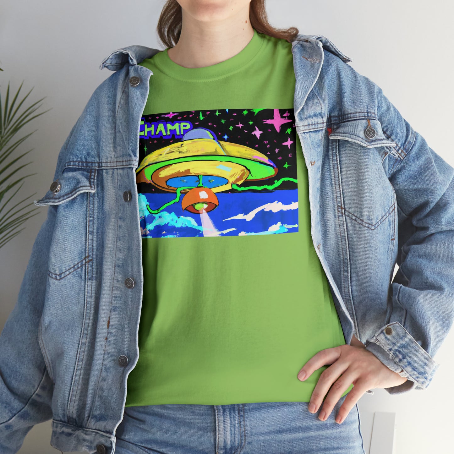 CHAMP UFO 15 - Post-Modern Style - AI Art - Gildan Heavy Cotton Tee