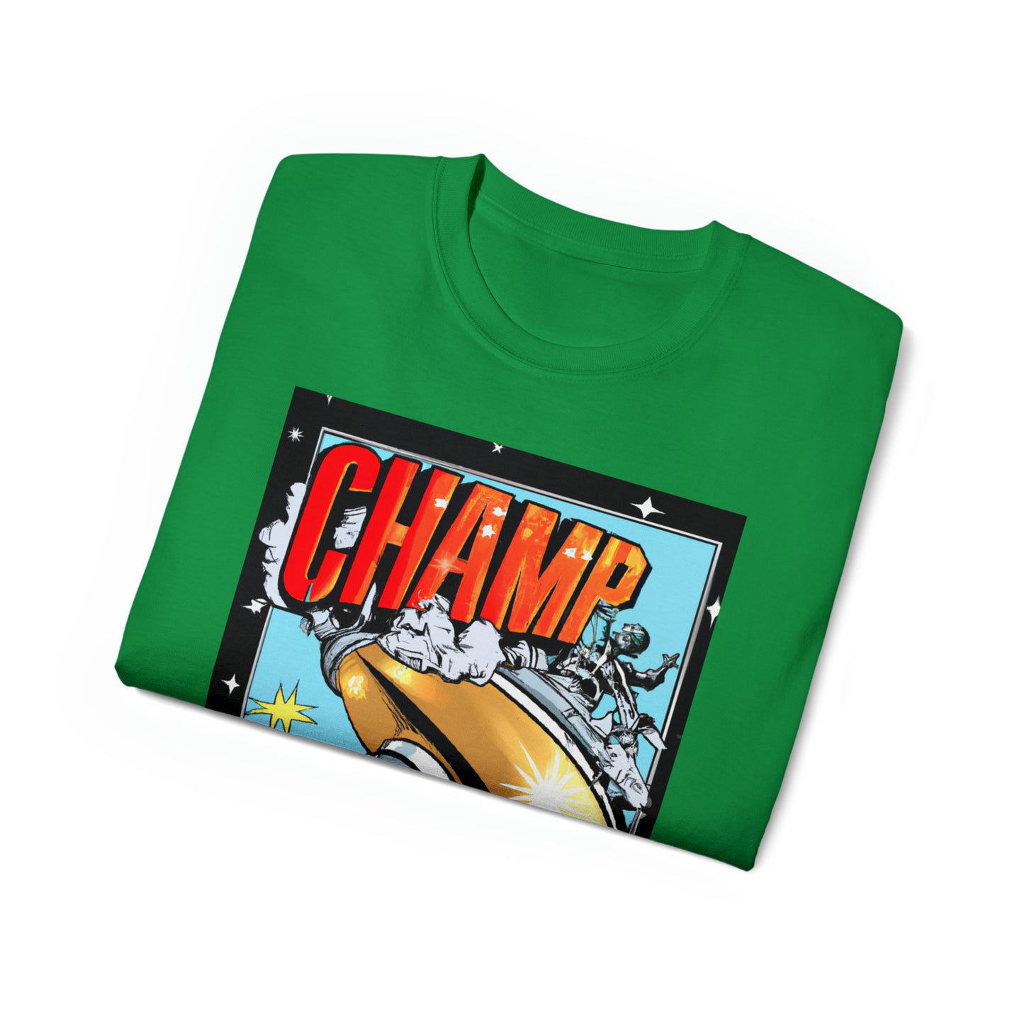 CHAMP UFO 5 - 1950's Style Comic Book Art - AI Art - Gildan Ultra Cotton Tee