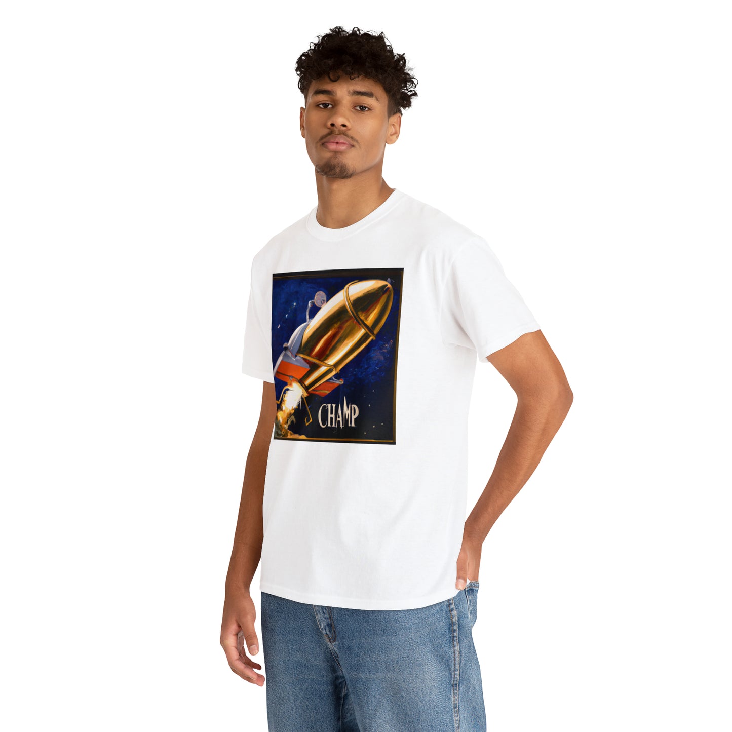 CHAMP Spaceship 9 - Renaissance Style - AI Art - Gildan Heavy Cotton Tee