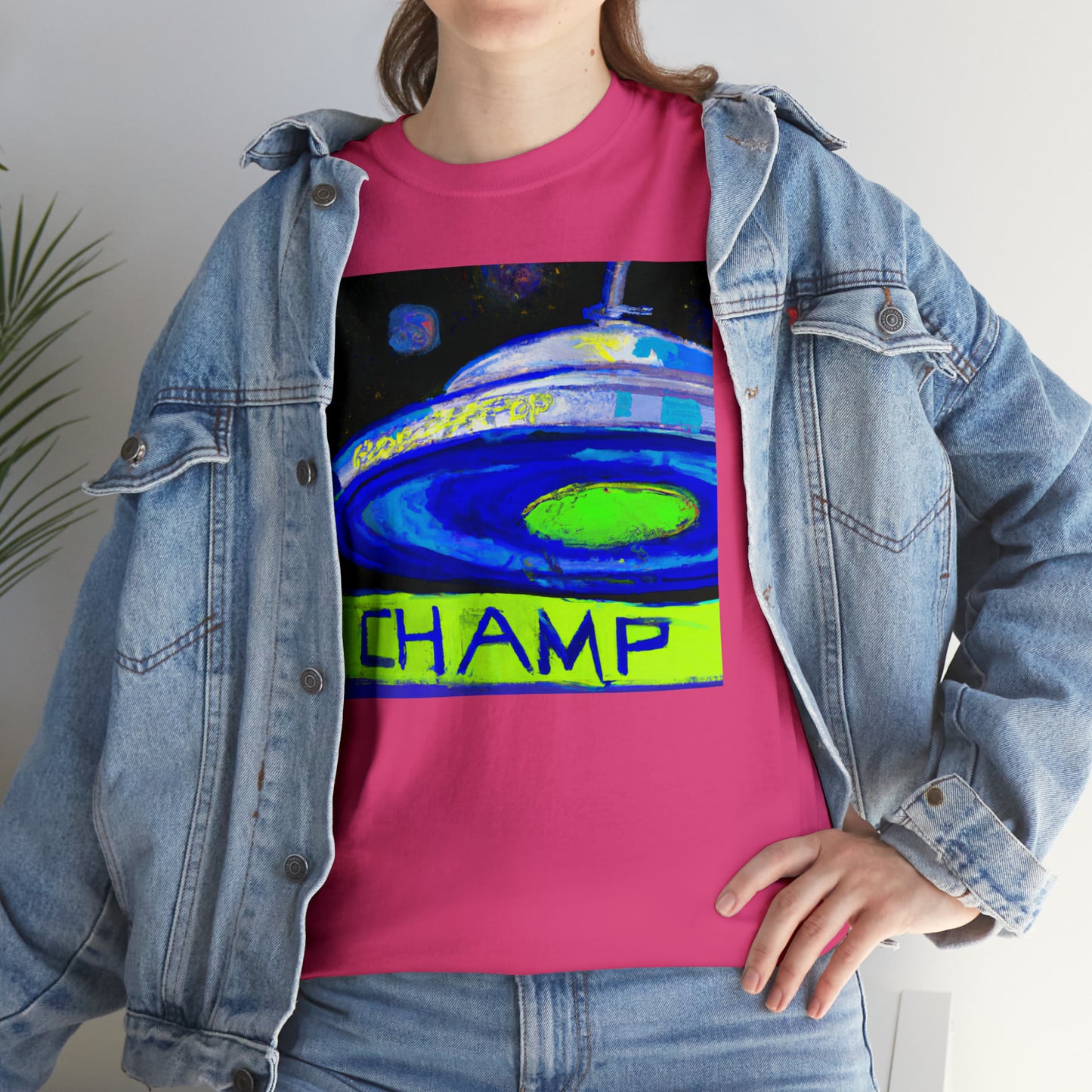 CHAMP UFO 12 - Post-Modern Style - AI Art - Gildan Heavy Cotton Tee