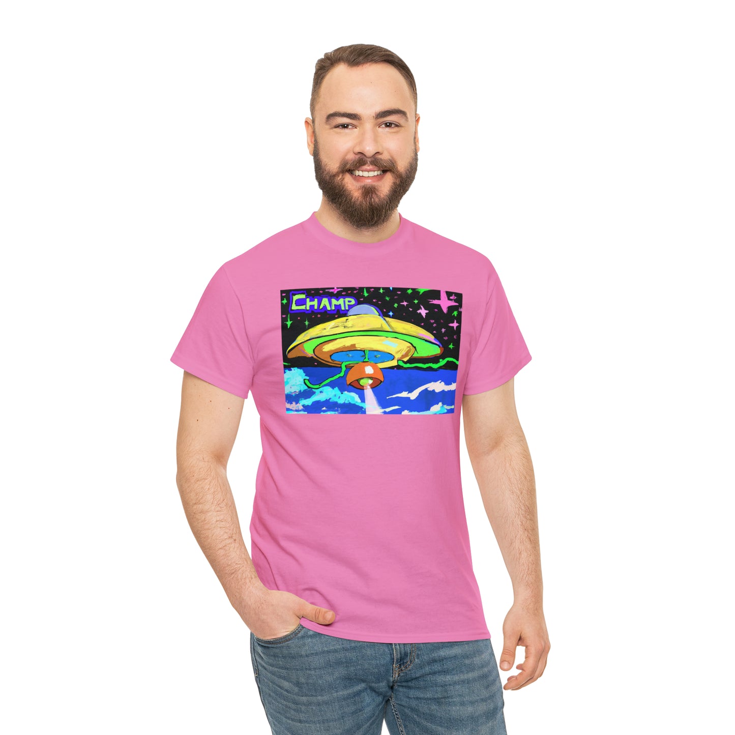 CHAMP UFO 15 - Post-Modern Style - AI Art - Gildan Heavy Cotton Tee