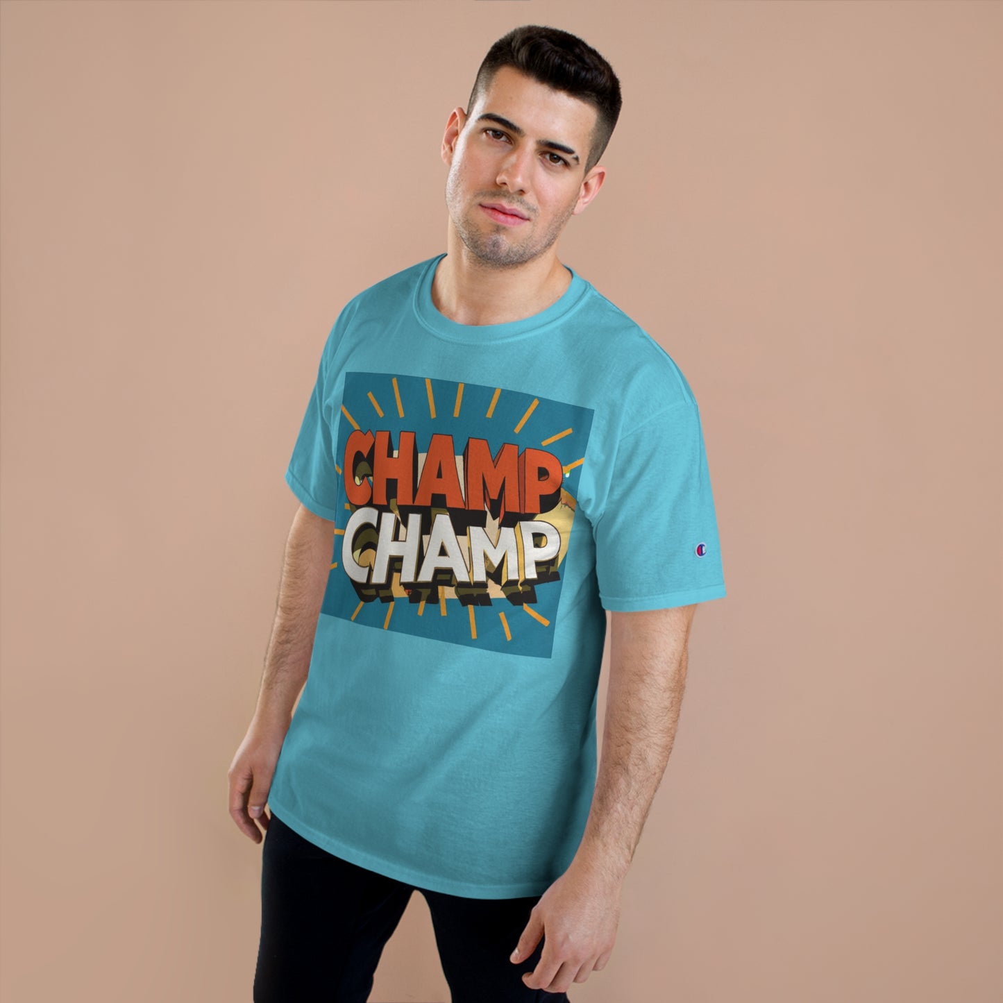 CHAMP-CHAMP Double Champ Logo 1930's Style Cartoon Art - AI Art - Champion T-Shirt