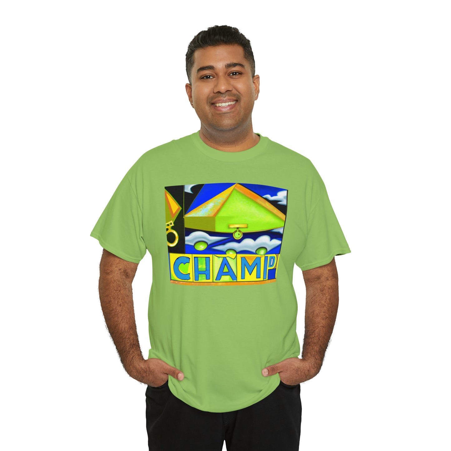 CHAMP UFO 11 - Cubist Style - AI Art - Gildan Heavy Cotton Tee