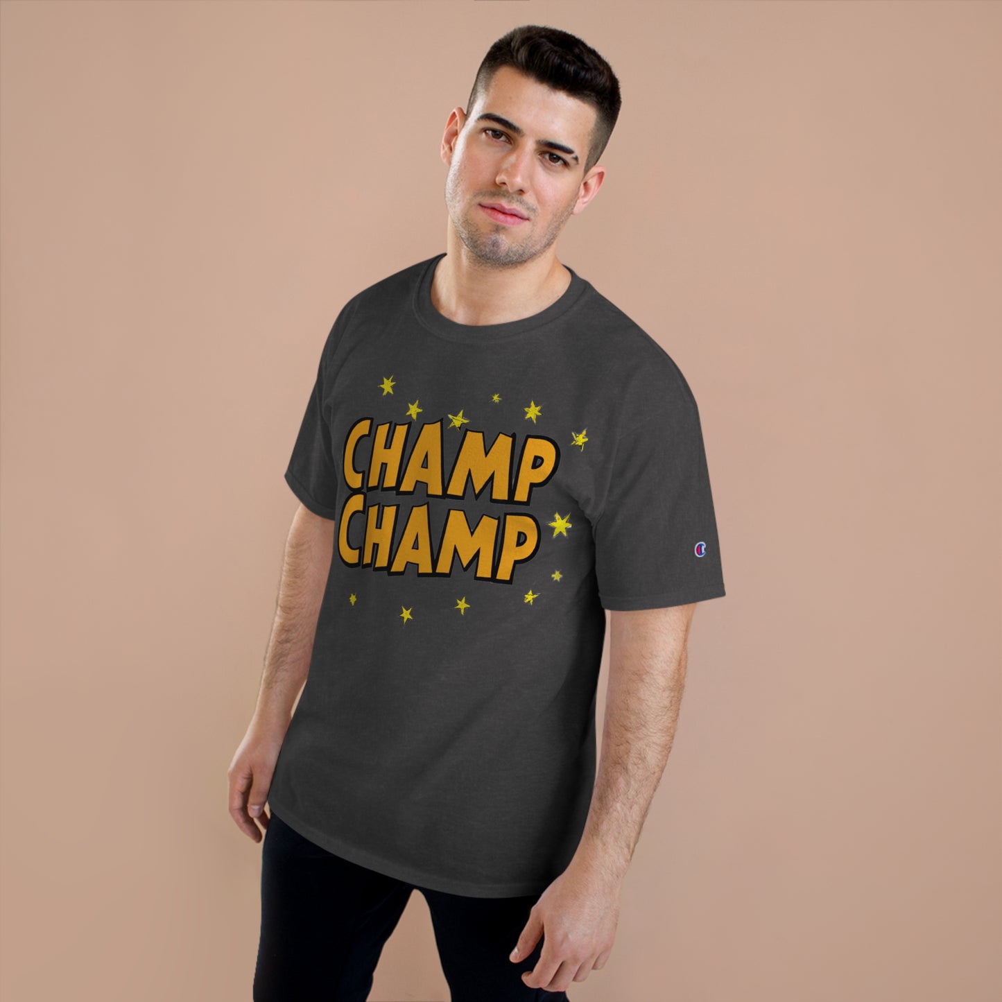 CHAMP-CHAMP Double Champ Logo 1920's Style Cartoon Art - AI Art - Champion T-Shirt