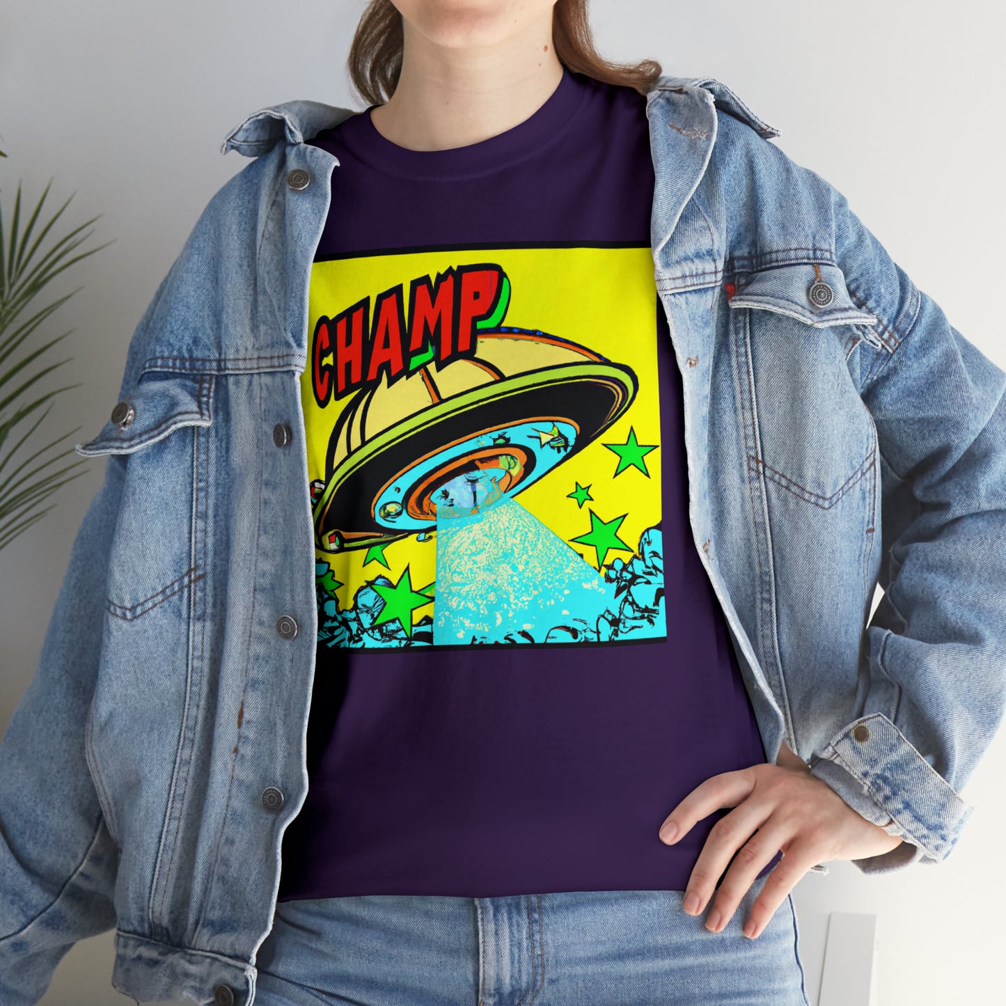 CHAMP UFO 18 - 1600's Style Comic Art - AI Art - Gildan Heavy Cotton Tee